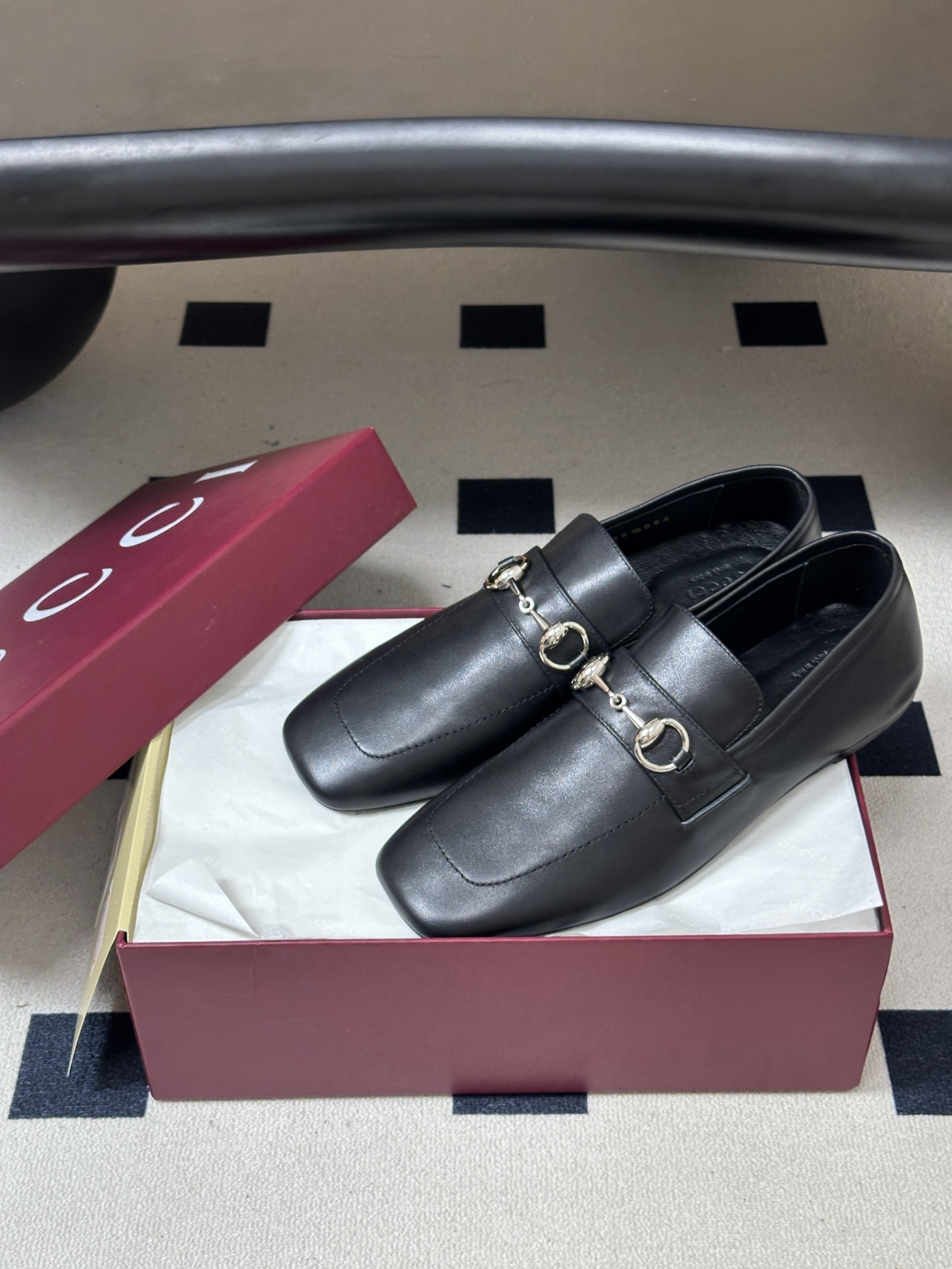 2026早秋新款 Gucci 古驰 经典马衔扣GG布面乐福鞋方头皮面/布面平底一脚蹬乐福鞋单鞋 Generation G