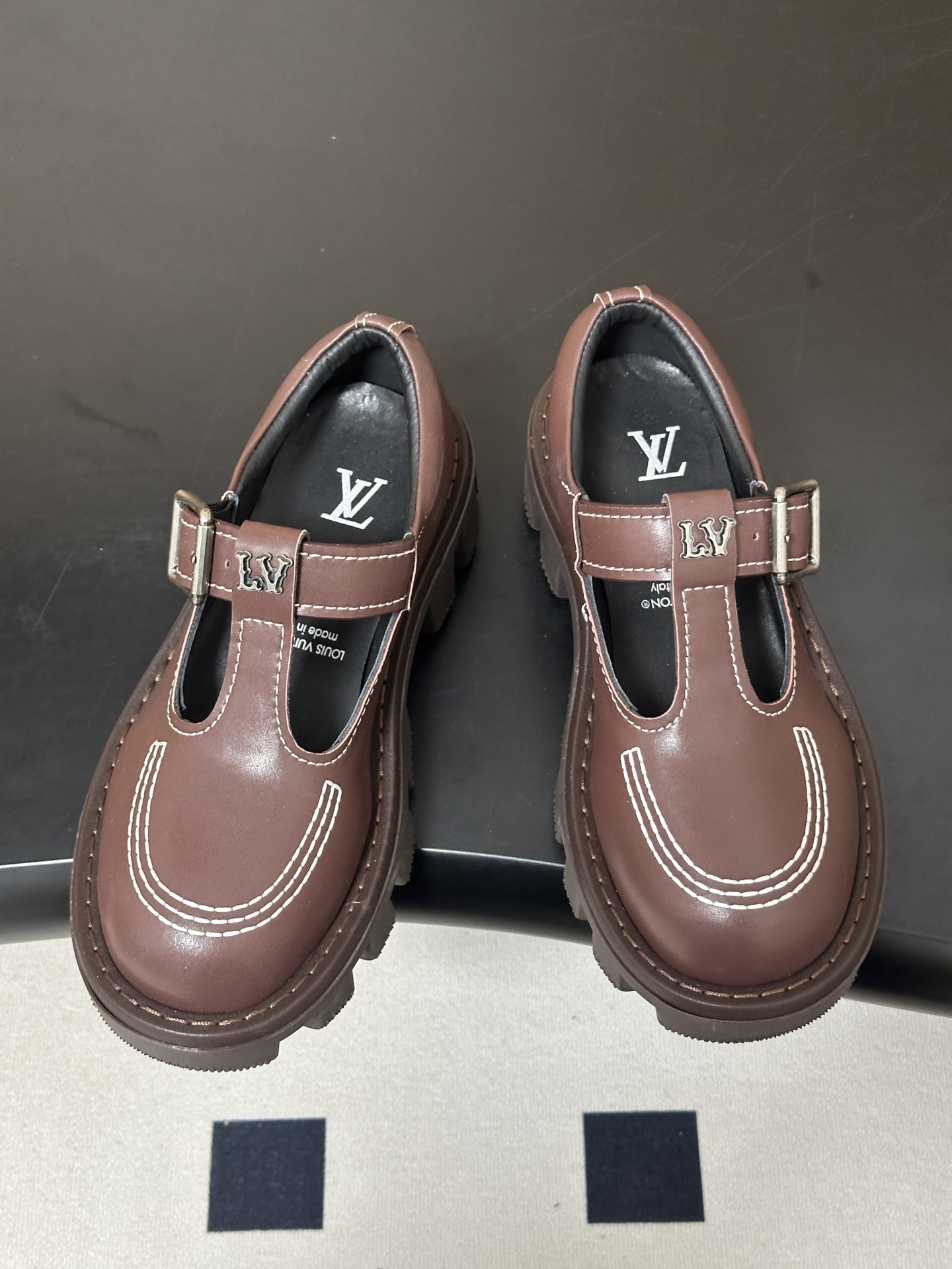 26Ss早秋新款Louis vuiteeon LV BUBBLE 玛丽珍情侣款厚底小皮鞋乐福鞋 LV Bubble 系带