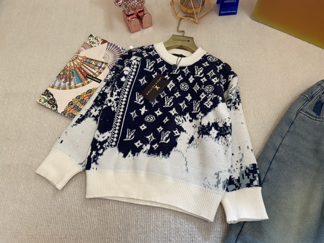 2024SS High-end Knitting Kit for Girls and Boys: Sweaters, Jeans in Various Sizes - 图片 3
