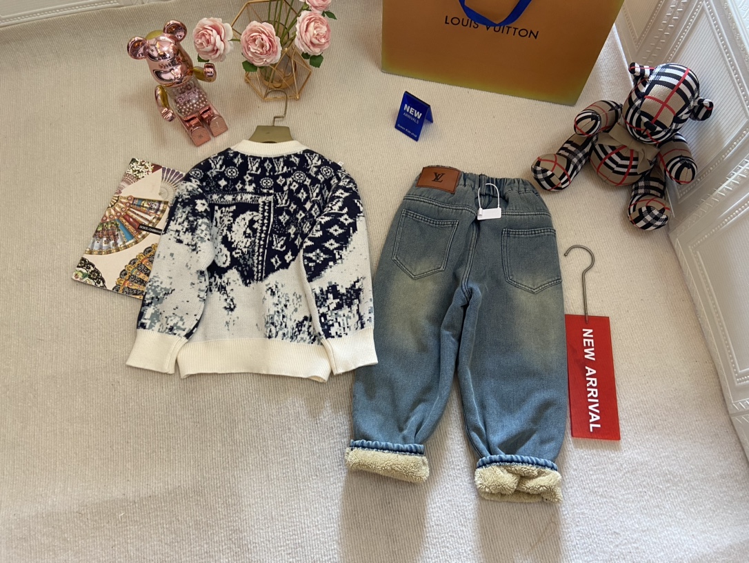 2024SS High-end Knitting Kit for Girls and Boys: Sweaters, Jeans in Various Sizes - 图片 9