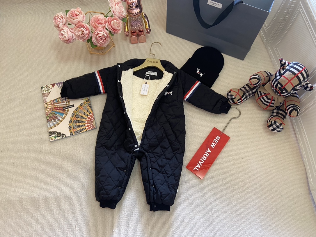 TB秋冬新款 非常高档😍连体衣两件套 爬服+帽子 品质,手感炒鸡好,内里羊羔绒 刺绣🪡小狗装饰🎍 厚软纯棉面料可当外出服 7
