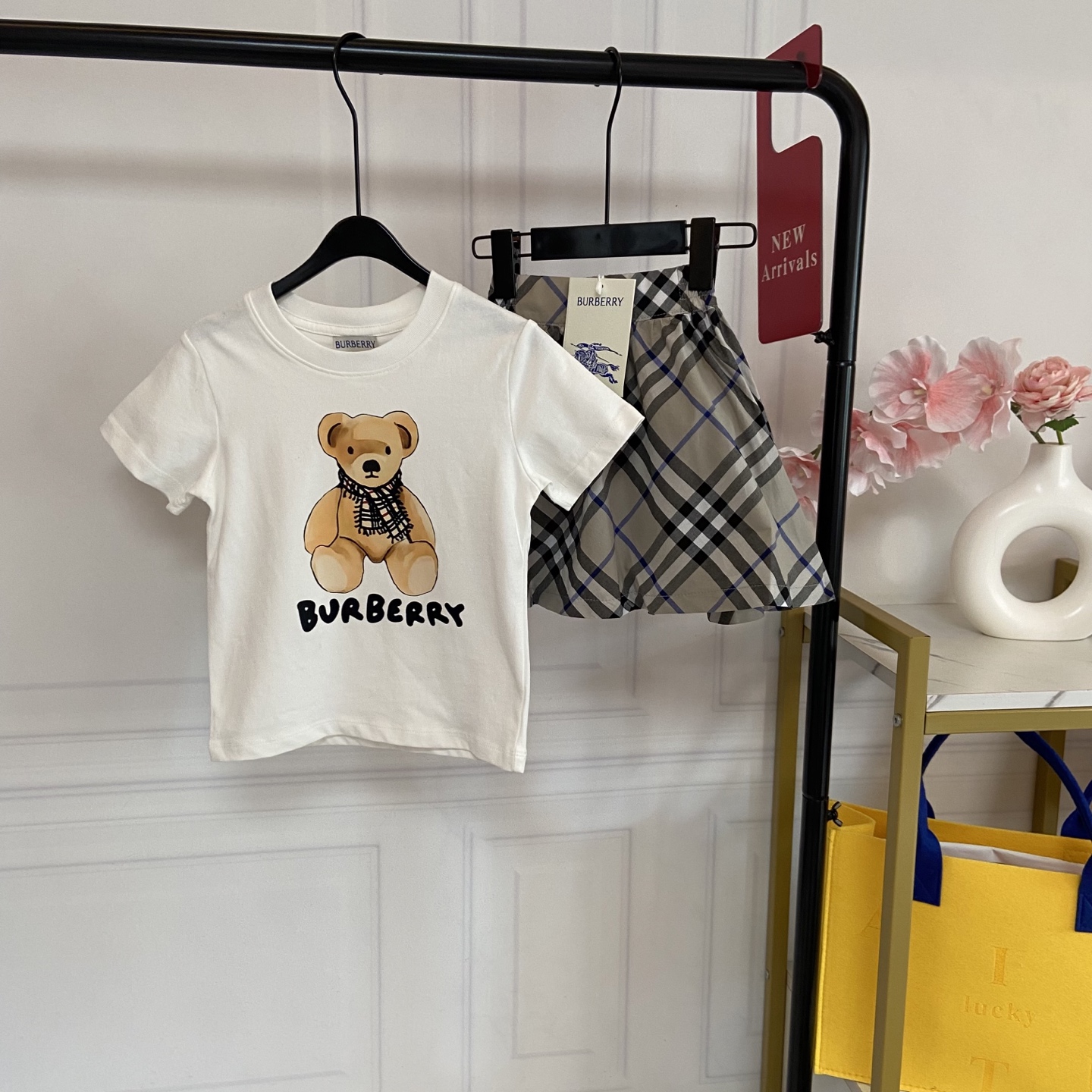 Fotos exclusivas reales 💗128@Bbr Conjunto de cuadros con ositos adorables. Camiseta clásica con osito: algodón puro su…