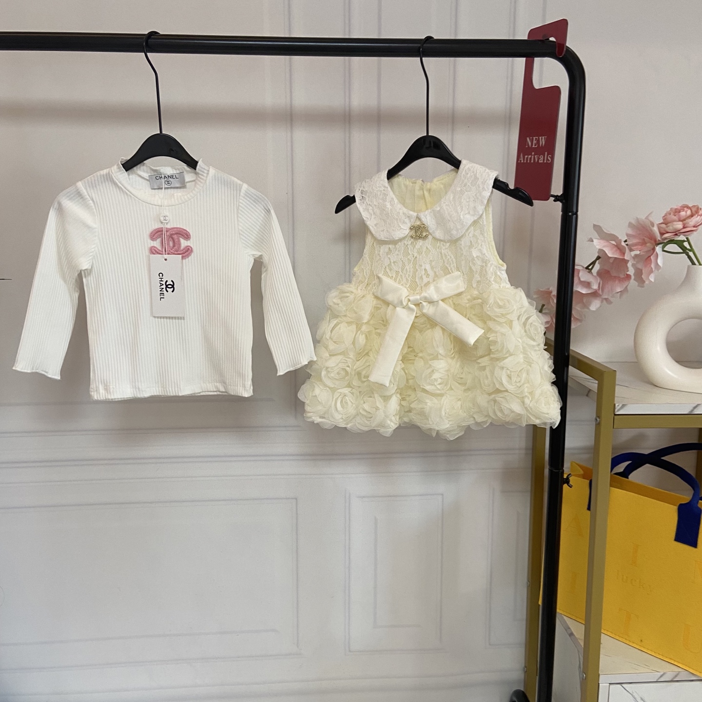 Fotografía exclusiva 💗118@无少 Conjunto de dos piezas de vestido de rosa para niña estilo CH | Vestido de princesa para …