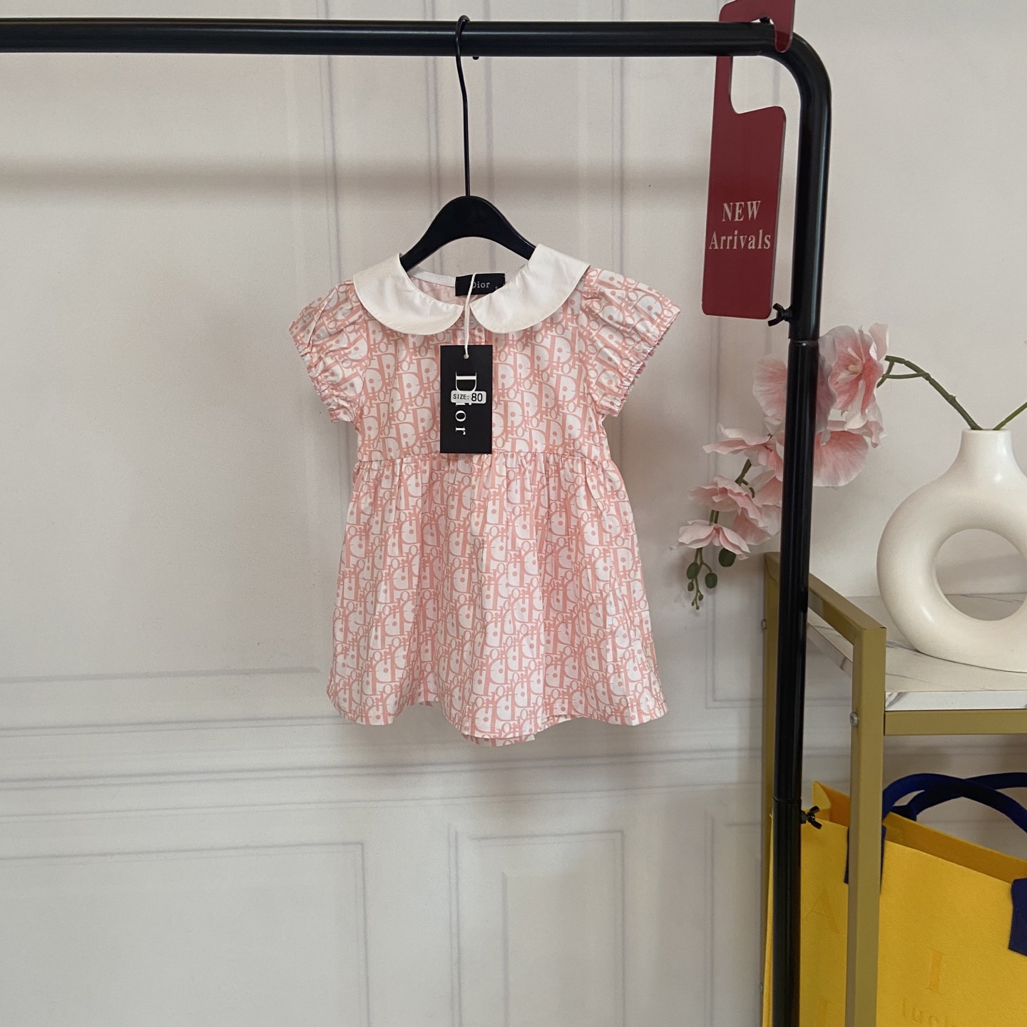 Fotos reales exclusivas 💗98@ sin stock, envío inmediato. 👧 Vestido de muñeca con estampado clásico para beb…