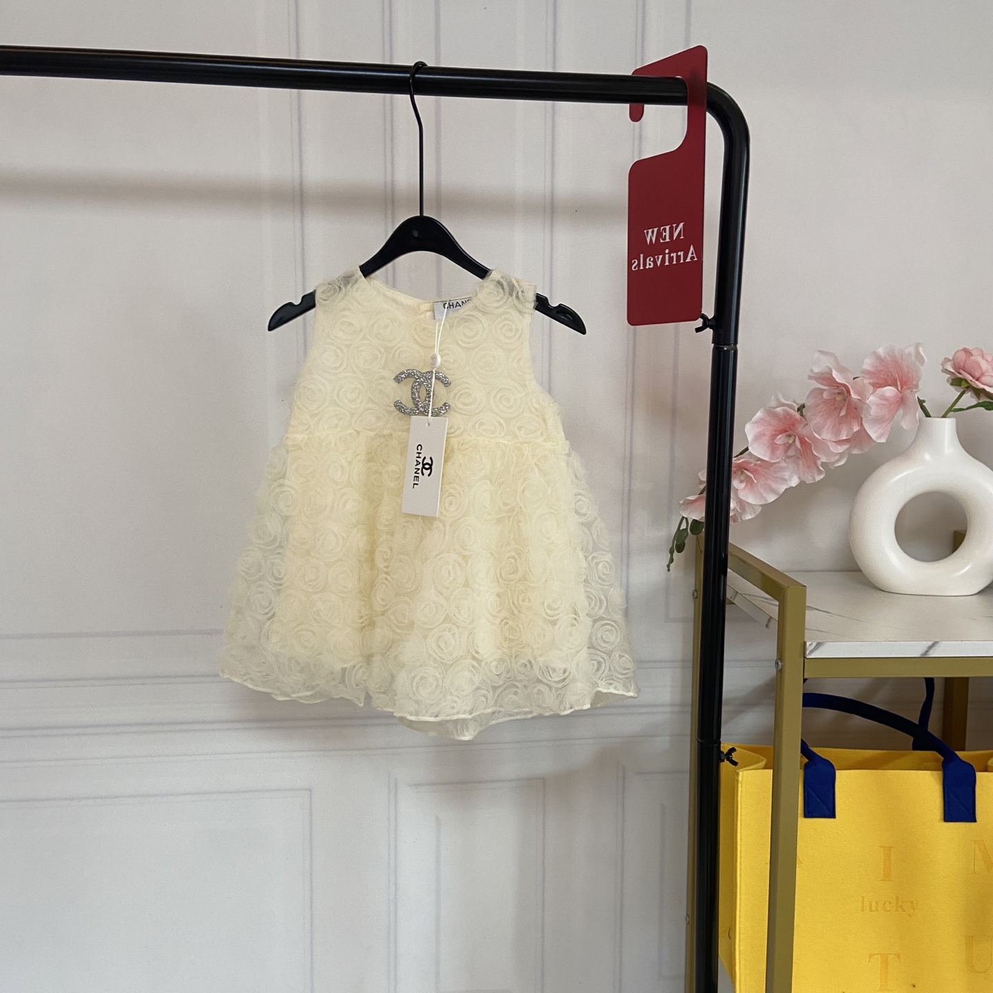 Fotos exclusivas reales 💗98@Sin menos 👑CH Falda de tul de rosas estilo Chanel para bebé niña | Imprescindible para pr…