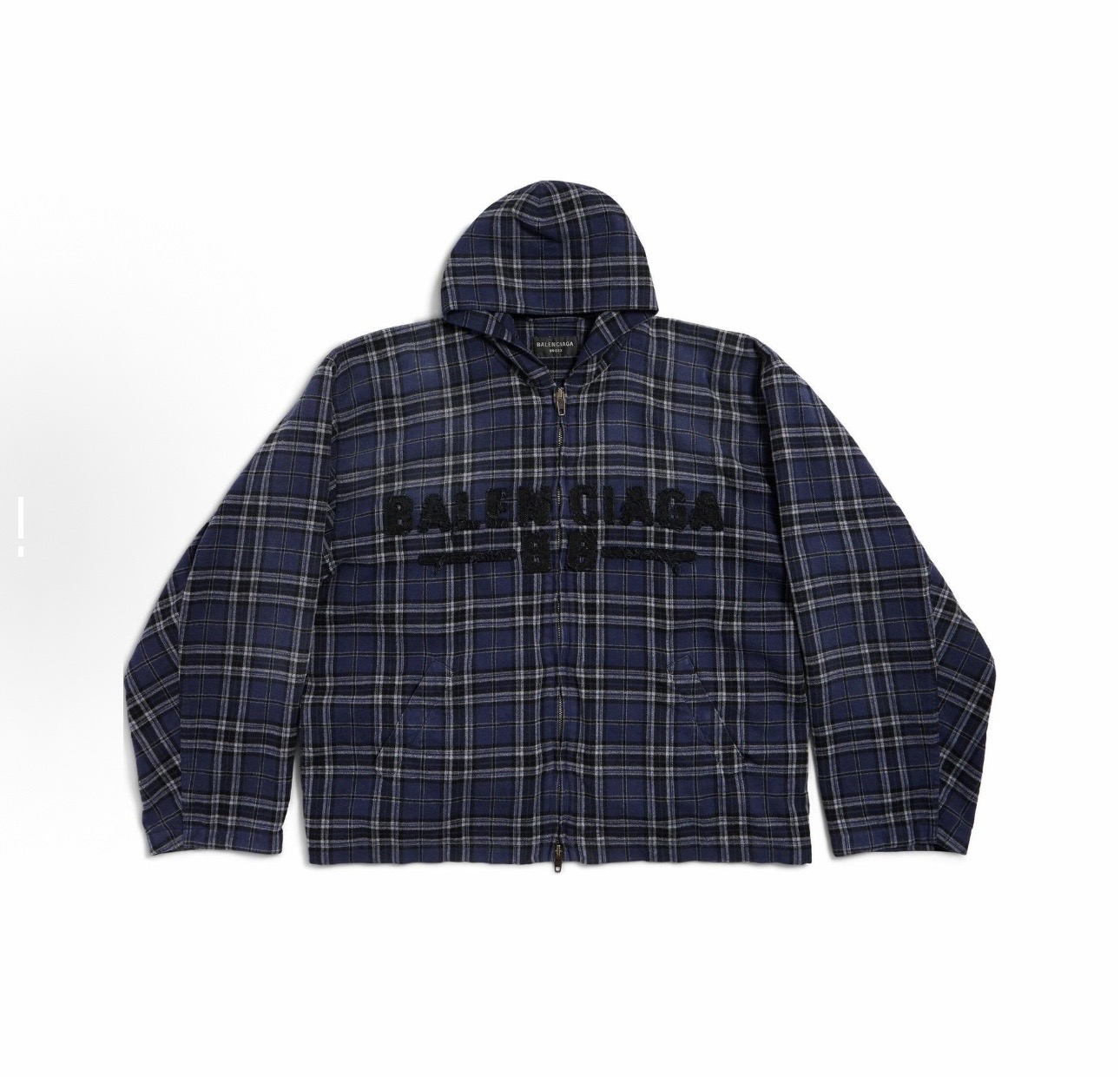 Balenciaga 2025 Runway Blue Plaid Zip-Up Hooded Windbreaker Jacket Coat 1 i1756974893120 3515 0 0