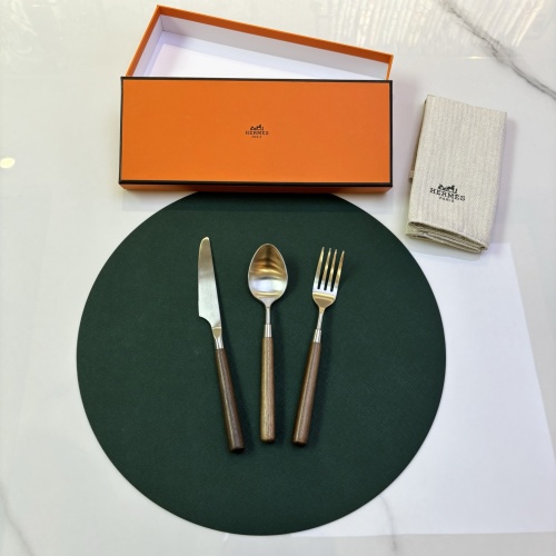 Hermes 3-Piece Stainless Steel Cutlery Set with Rosewood Handles, Service for 1