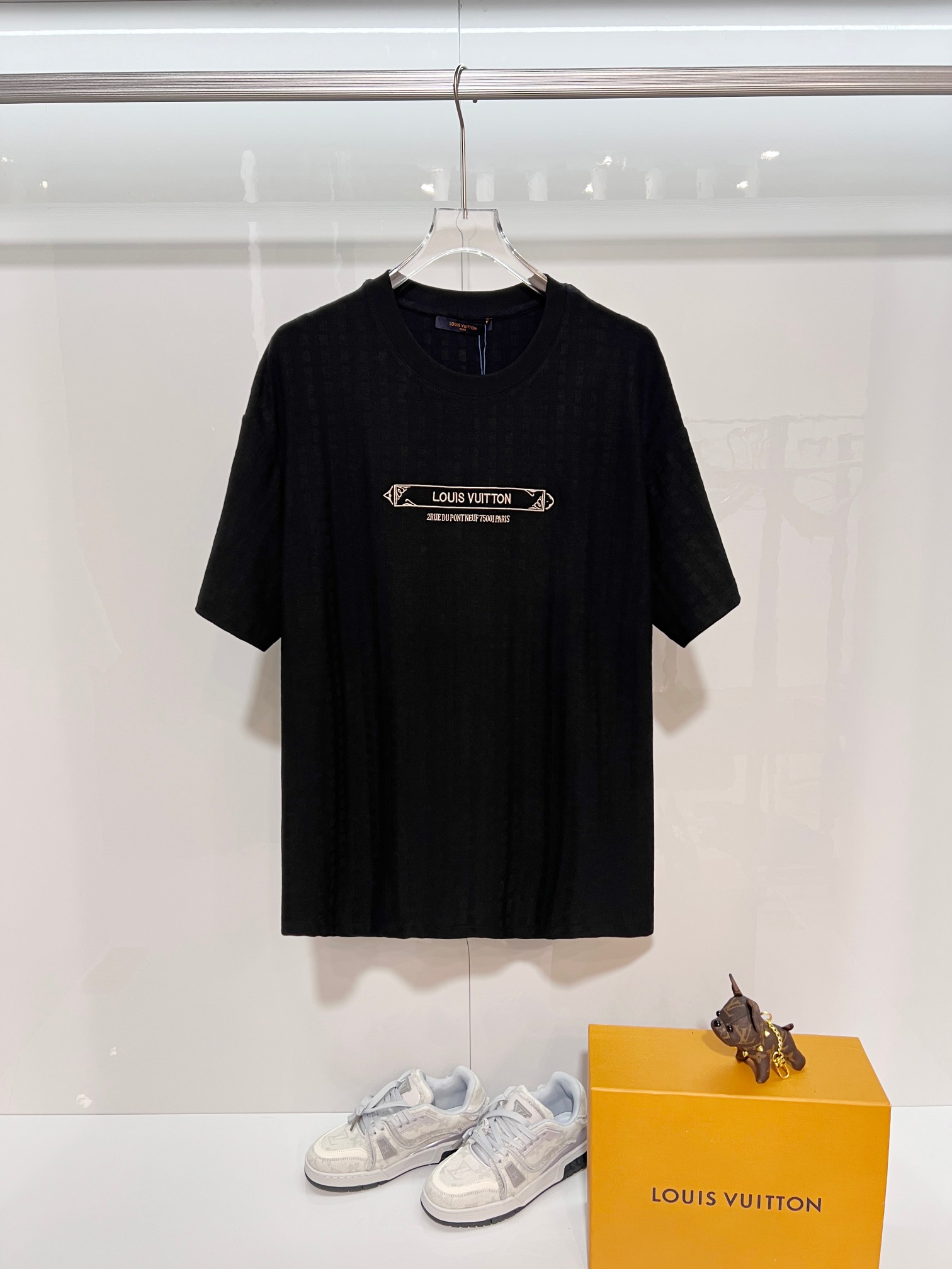 P85 Louis Vuitton / Louis Vuitton alta calidad 320g cuello redondo camiseta de manga corta marca clásica 1V Lujia presb…