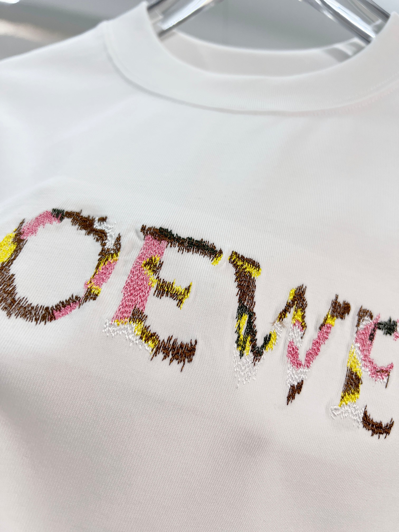 Loewe LOEWE 罗意威 2026新款 七彩拼色刺绣logo 短袖t恤