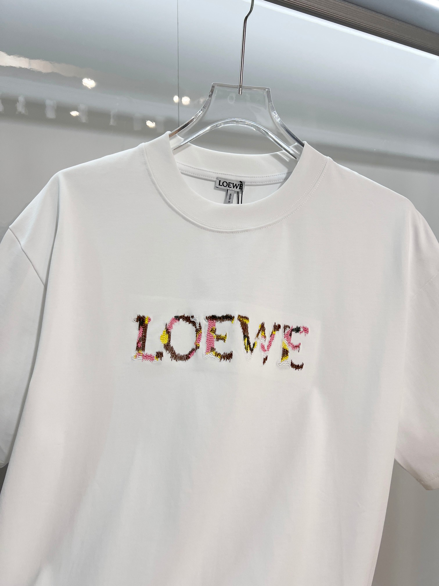 Loewe LOEWE 罗意威 2026新款 七彩拼色刺绣logo 短袖t恤