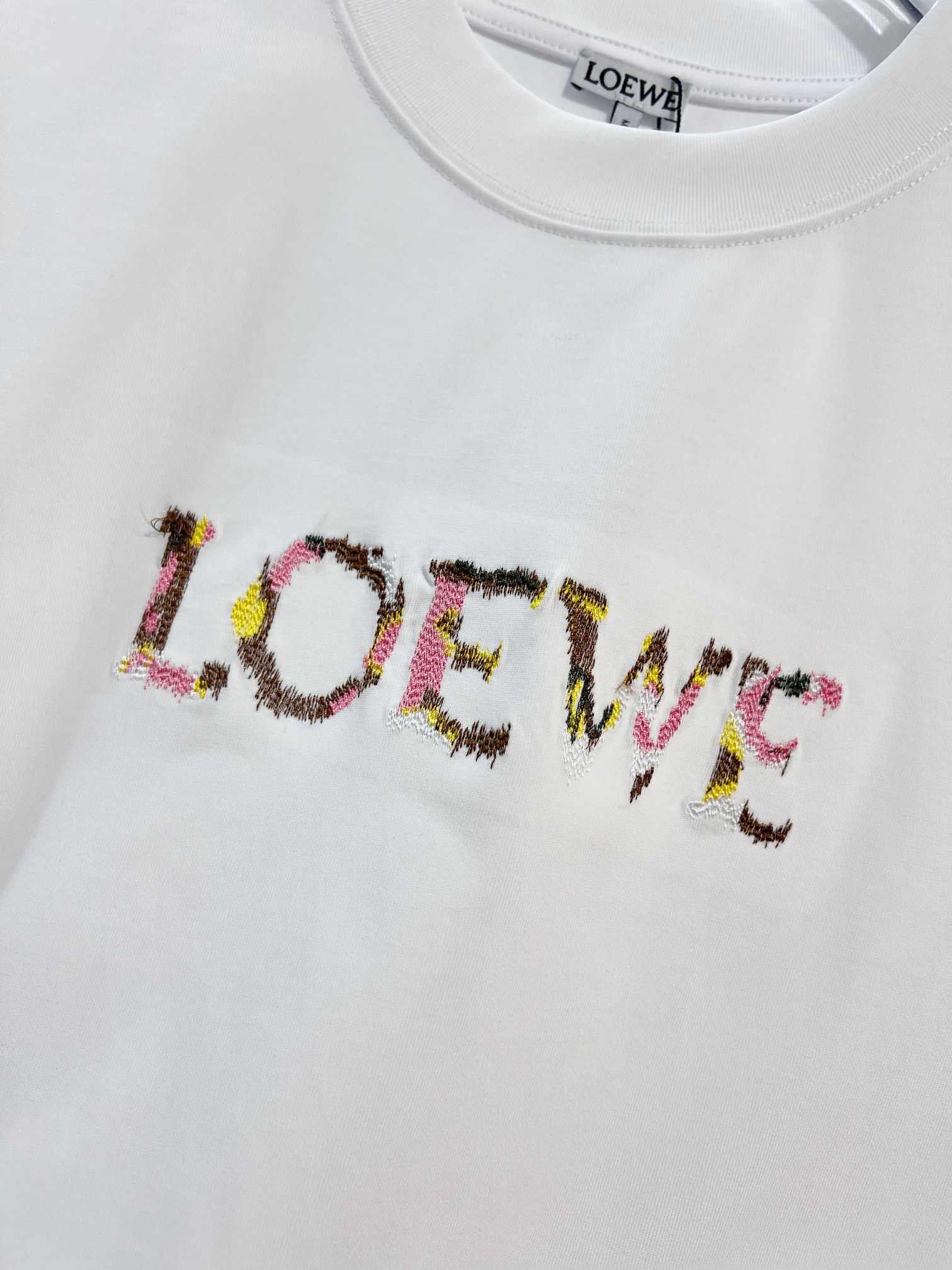 Loewe LOEWE 罗意威 2026新款 七彩拼色刺绣logo 短袖t恤
