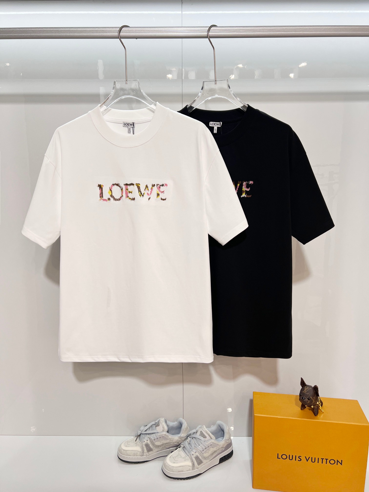 Loewe LOEWE 罗意威 2026新款 七彩拼色刺绣logo 短袖t恤