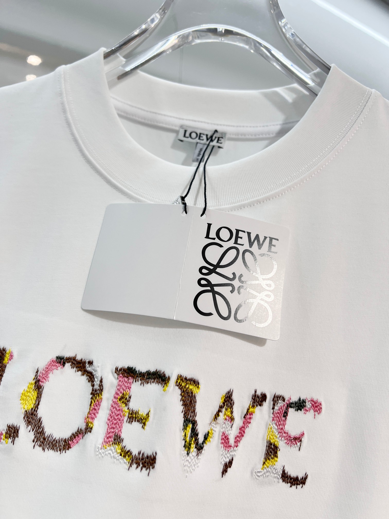 Loewe LOEWE 罗意威 2026新款 七彩拼色刺绣logo 短袖t恤