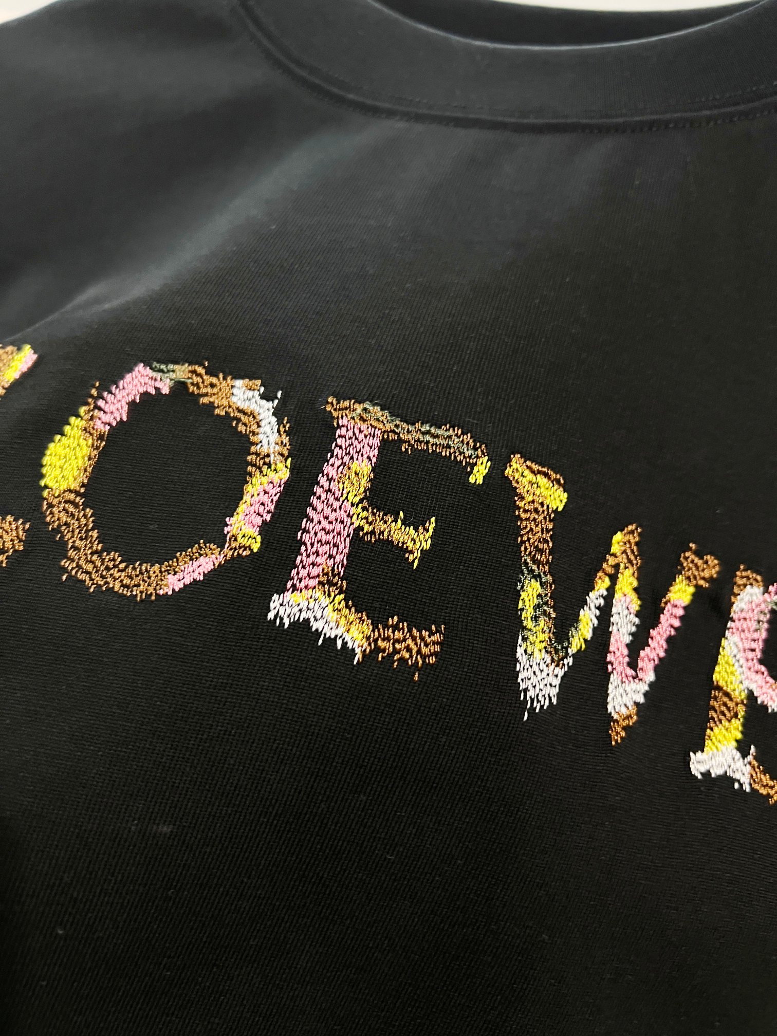 Loewe LOEWE 罗意威 2026新款 七彩拼色刺绣logo 短袖t恤
