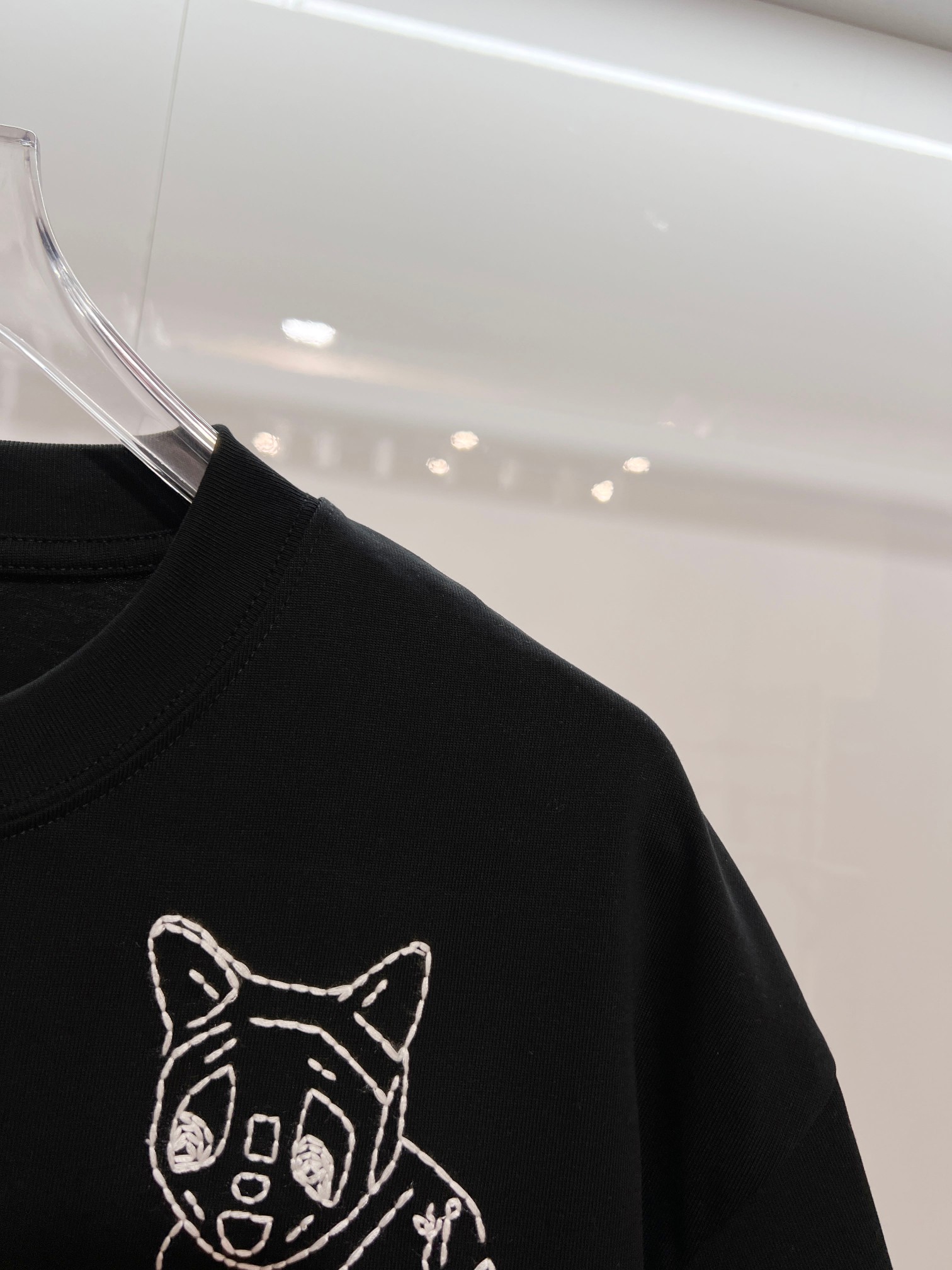 Loewe LOEWE 罗意威 2026新款 线条毛线刺绣小猫logo 短袖t恤