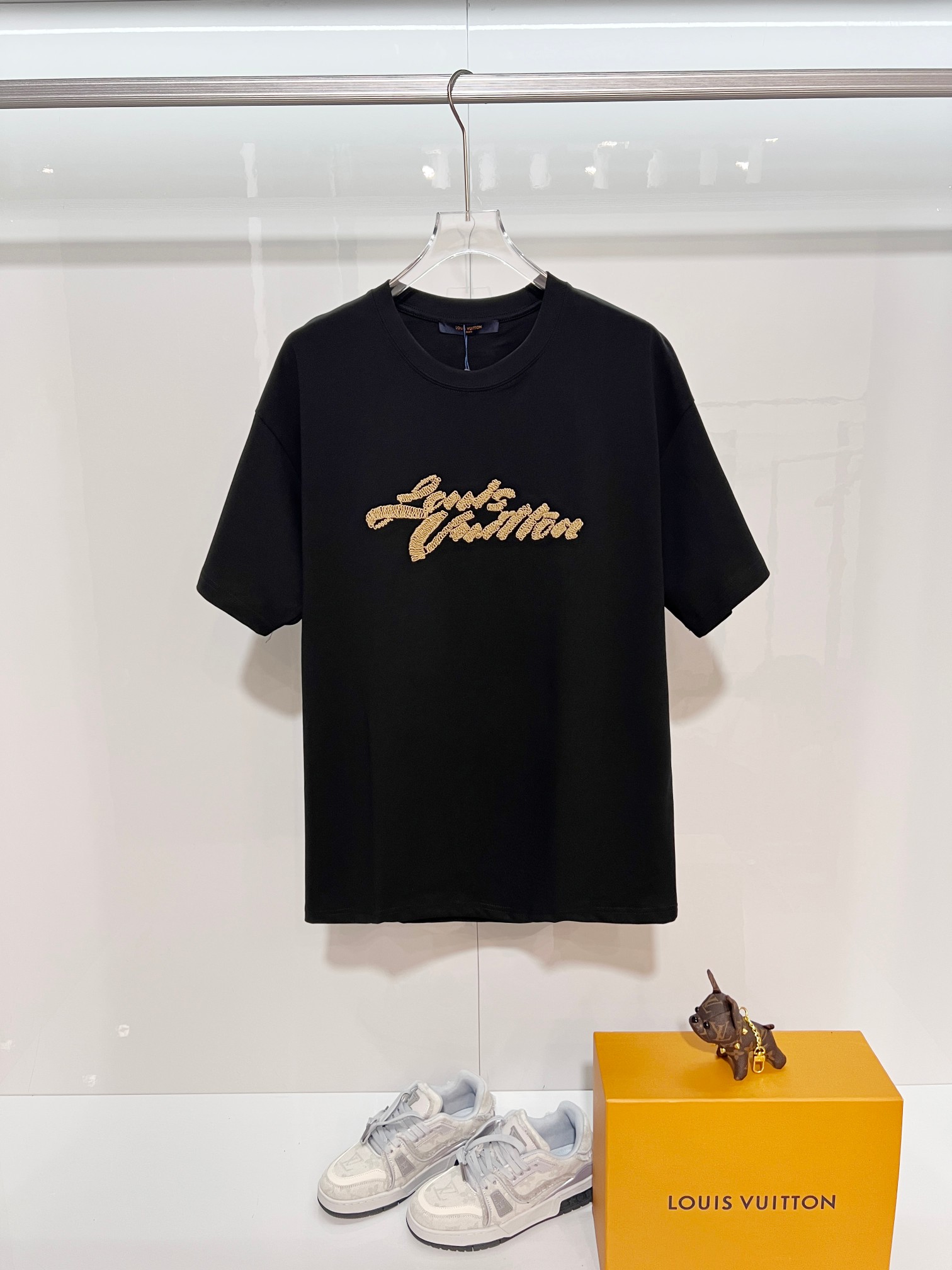 P85 Louis Vuitton/Louis Vuitton camiseta de cuello redondo de manga corta de alta calidad de 320 gramos, clásico de la …
