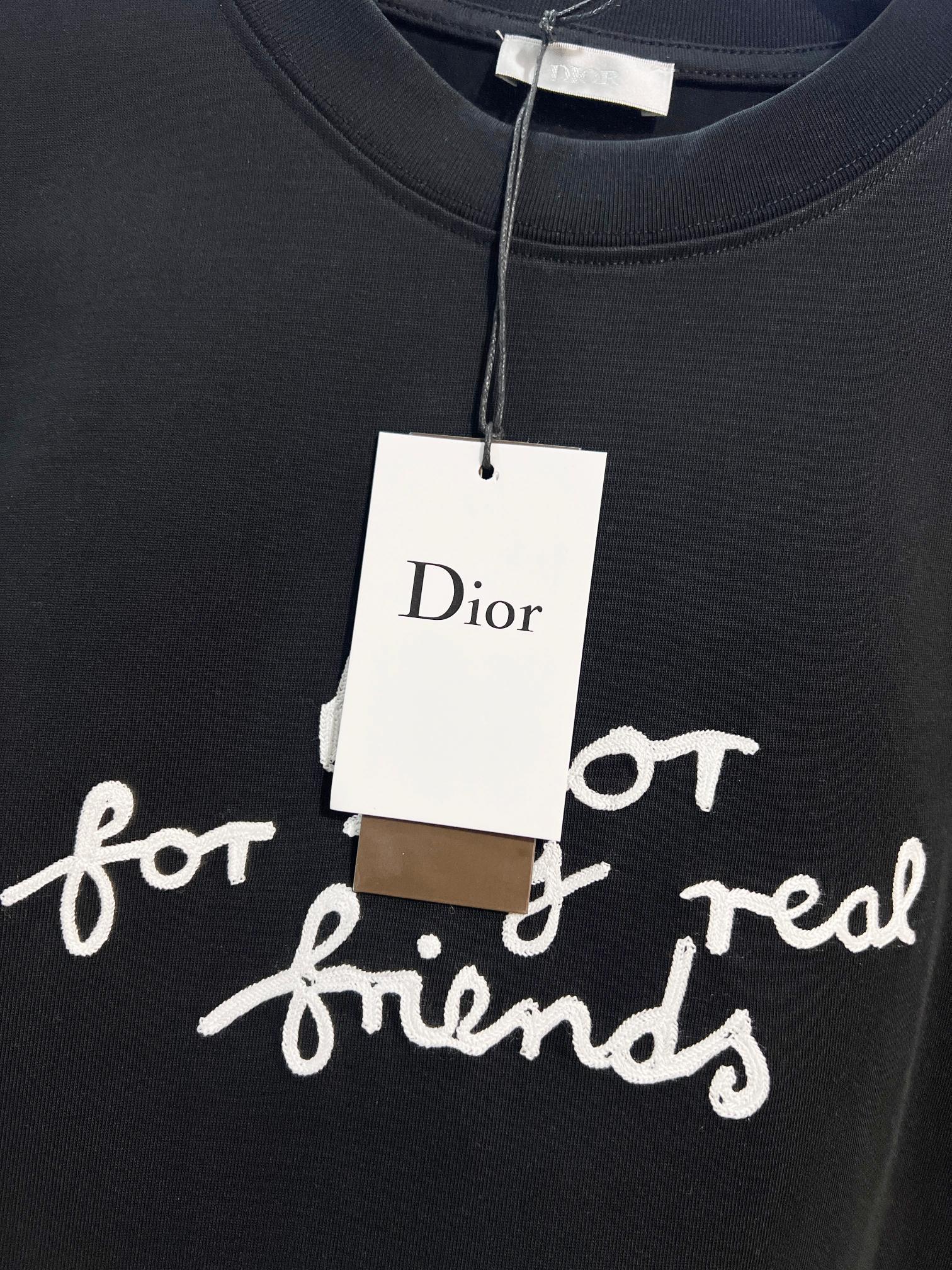 Dior DIOR 迪奥 2026新款 签名标注刺绣字母logo 短袖t恤