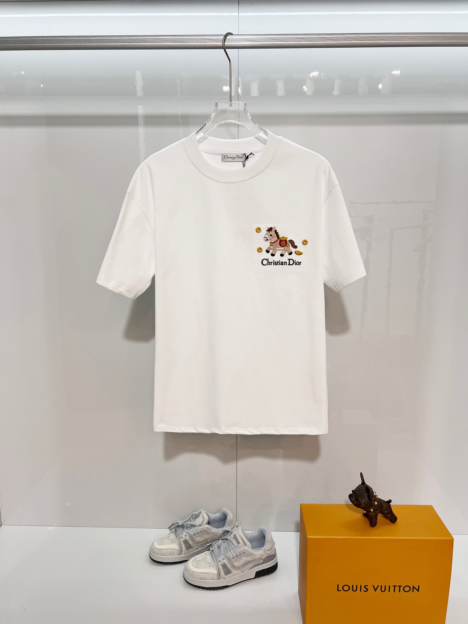 Dior DIOR 迪奥 2026新款 马年限定 金银财宝福马刺绣字母logo 短袖t恤