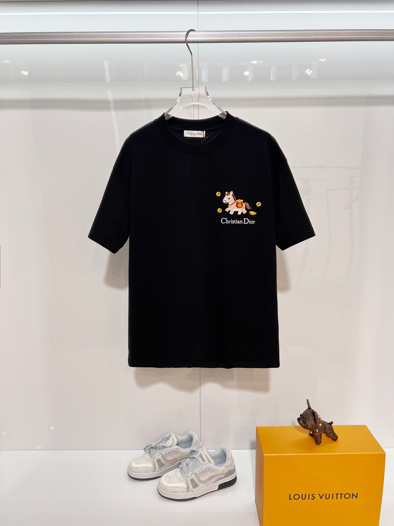 Dior DIOR 迪奥 2026新款 马年限定 金银财宝福马刺绣字母logo 短袖t恤