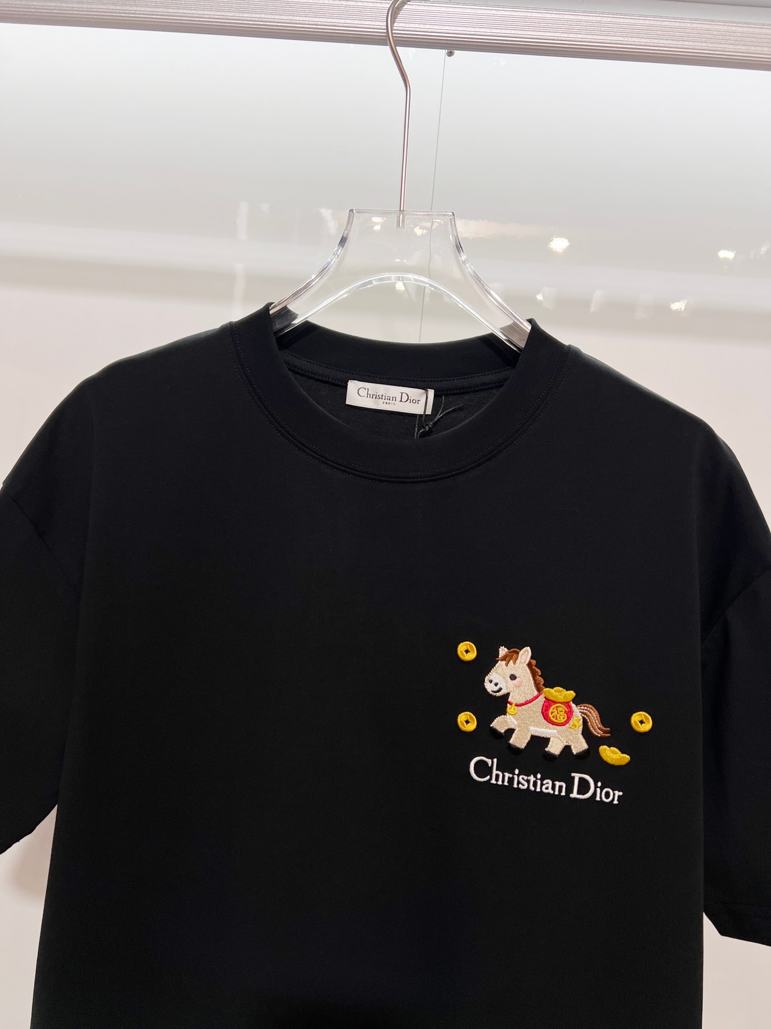 Dior DIOR 迪奥 2026新款 马年限定 金银财宝福马刺绣字母logo 短袖t恤