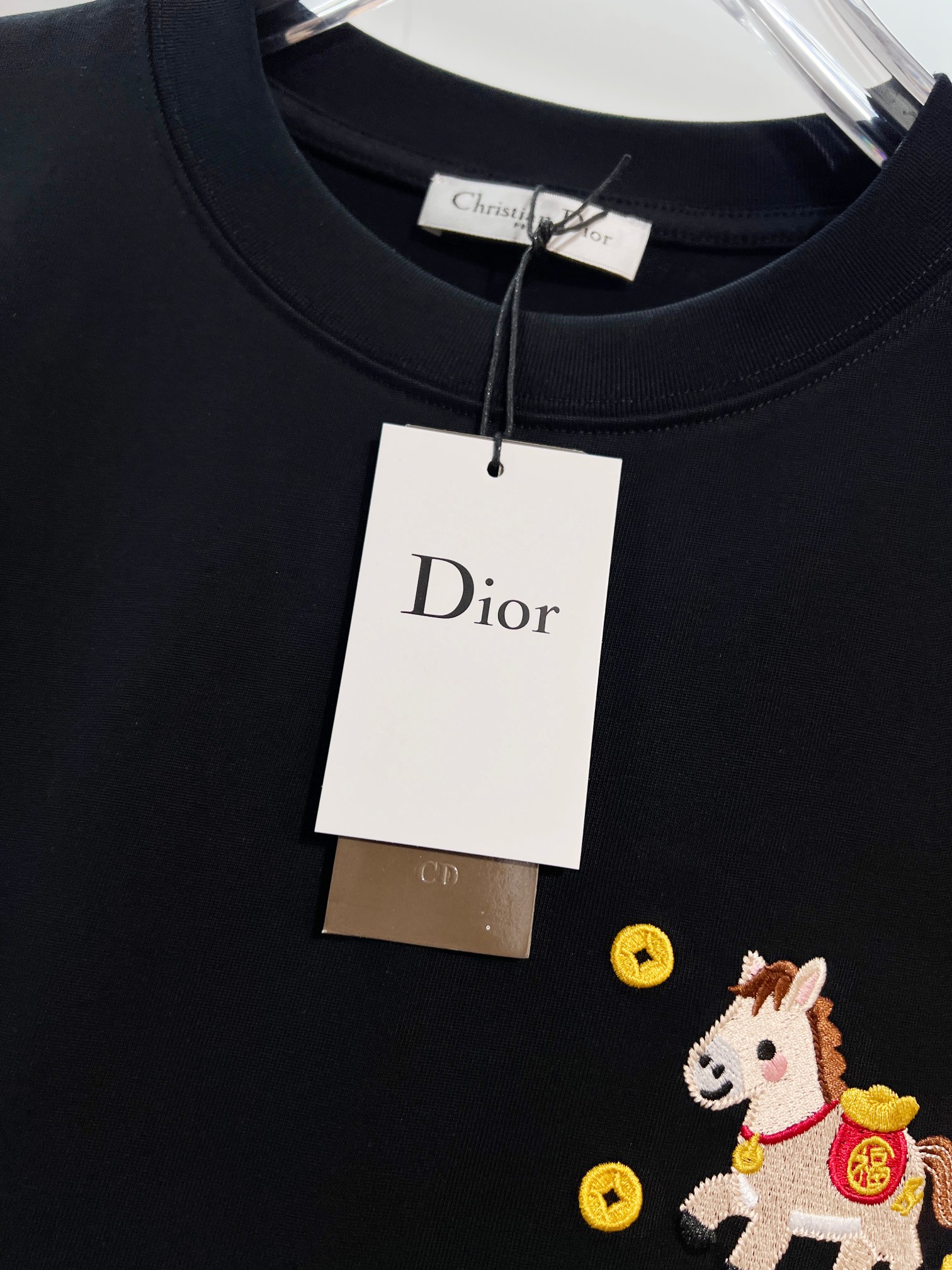 Dior DIOR 迪奥 2026新款 马年限定 金银财宝福马刺绣字母logo 短袖t恤