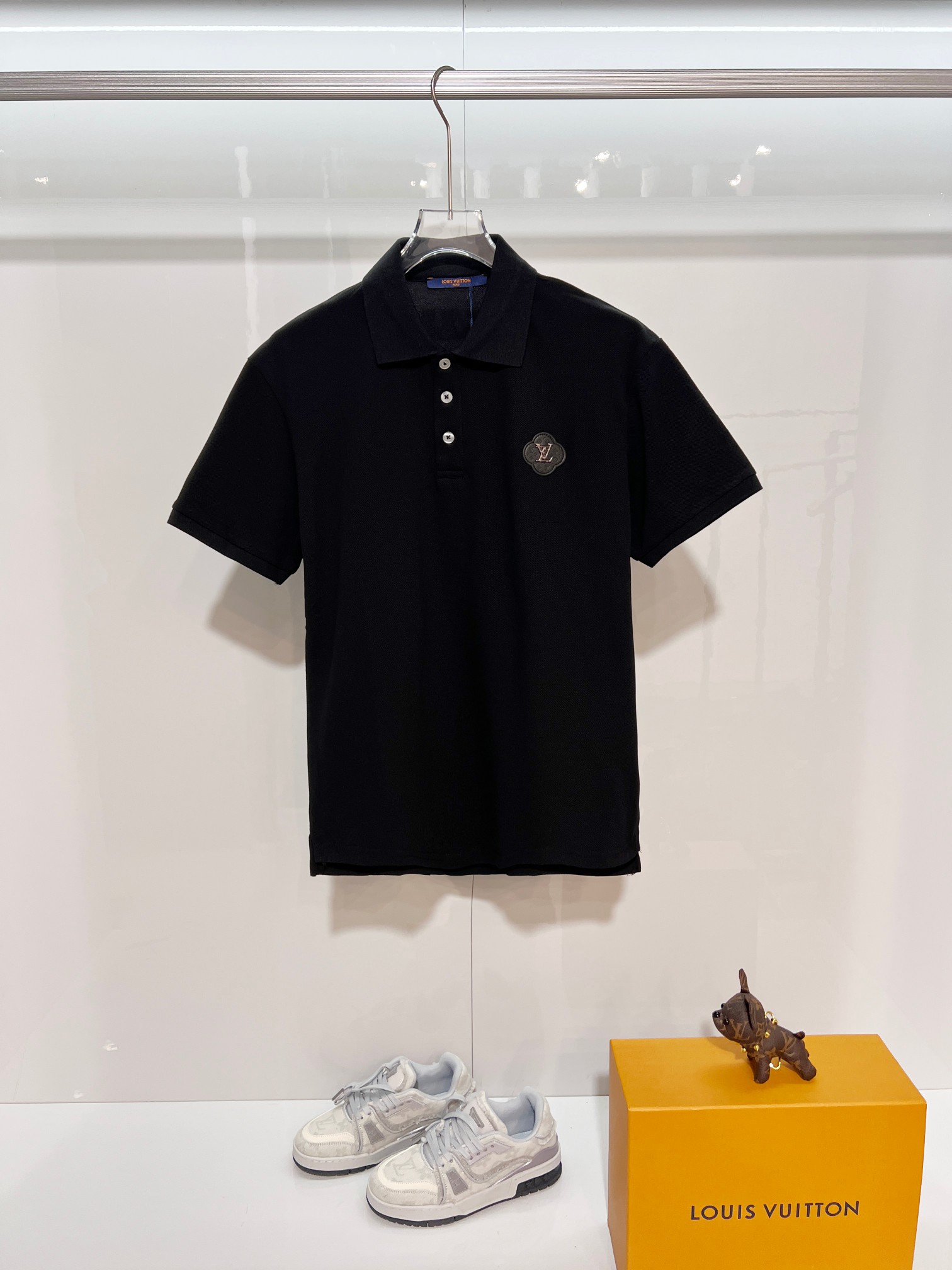 P90 Louis Vuitton / Louis Vuitton polo casual de manga corta con solapa, marca clásica, simple, pequeña letra de sello …