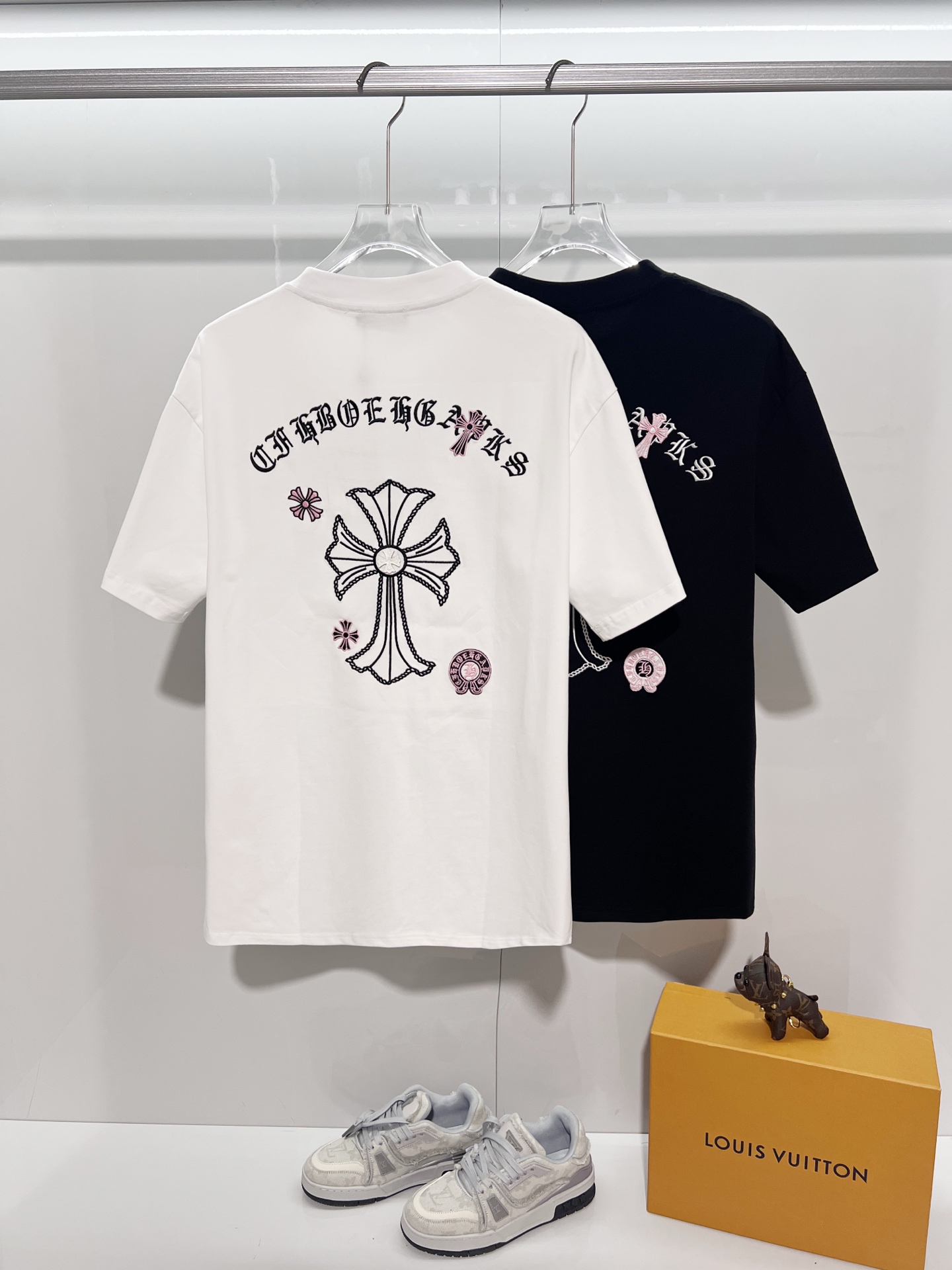 Chrome Hearts Chrome Hearts 克罗心 2026新款 拼皮+多种工艺刺绣字母logo 短袖t恤