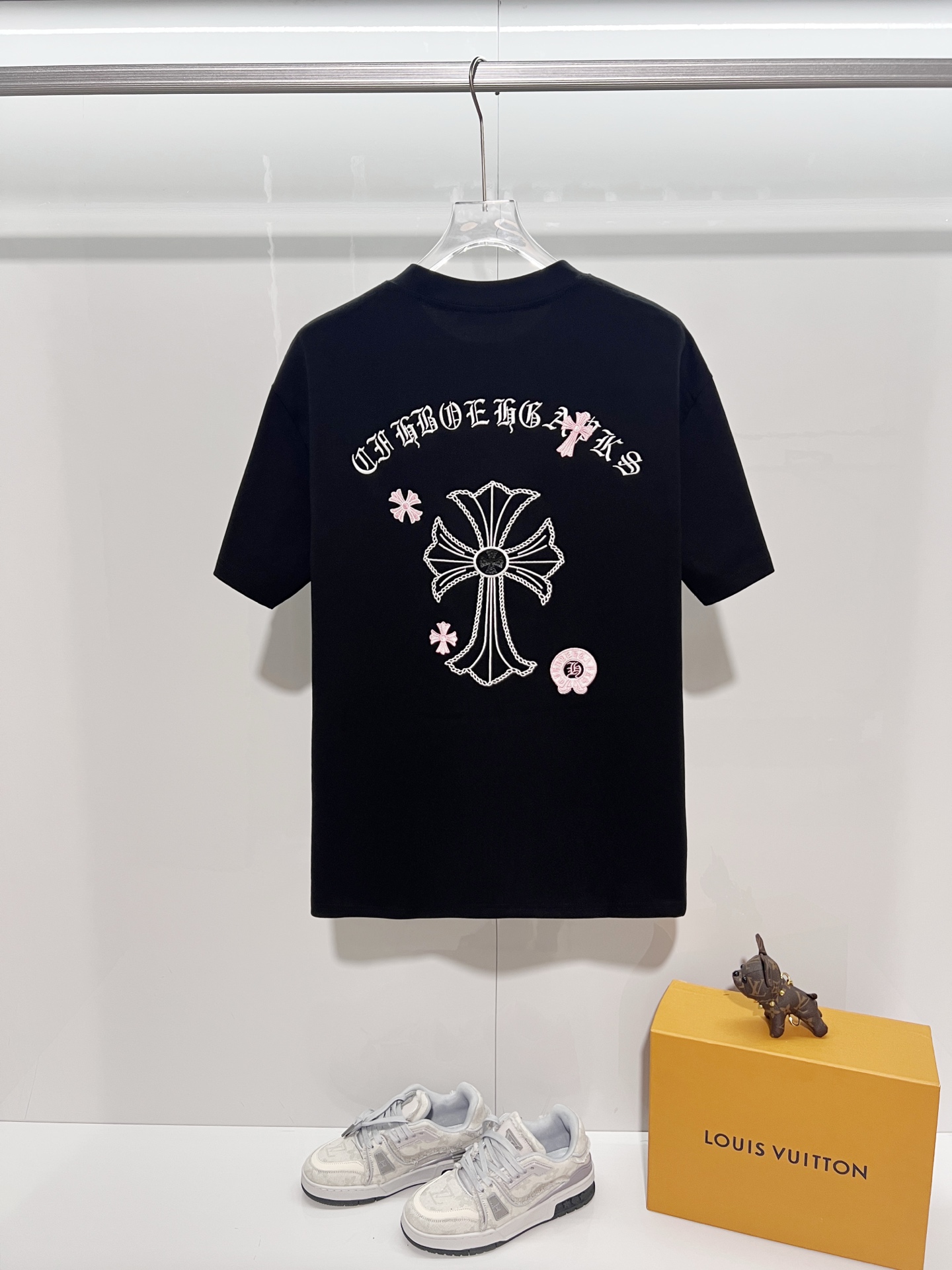 Chrome Hearts Chrome Hearts 克罗心 2026新款 拼皮+多种工艺刺绣字母logo 短袖t恤