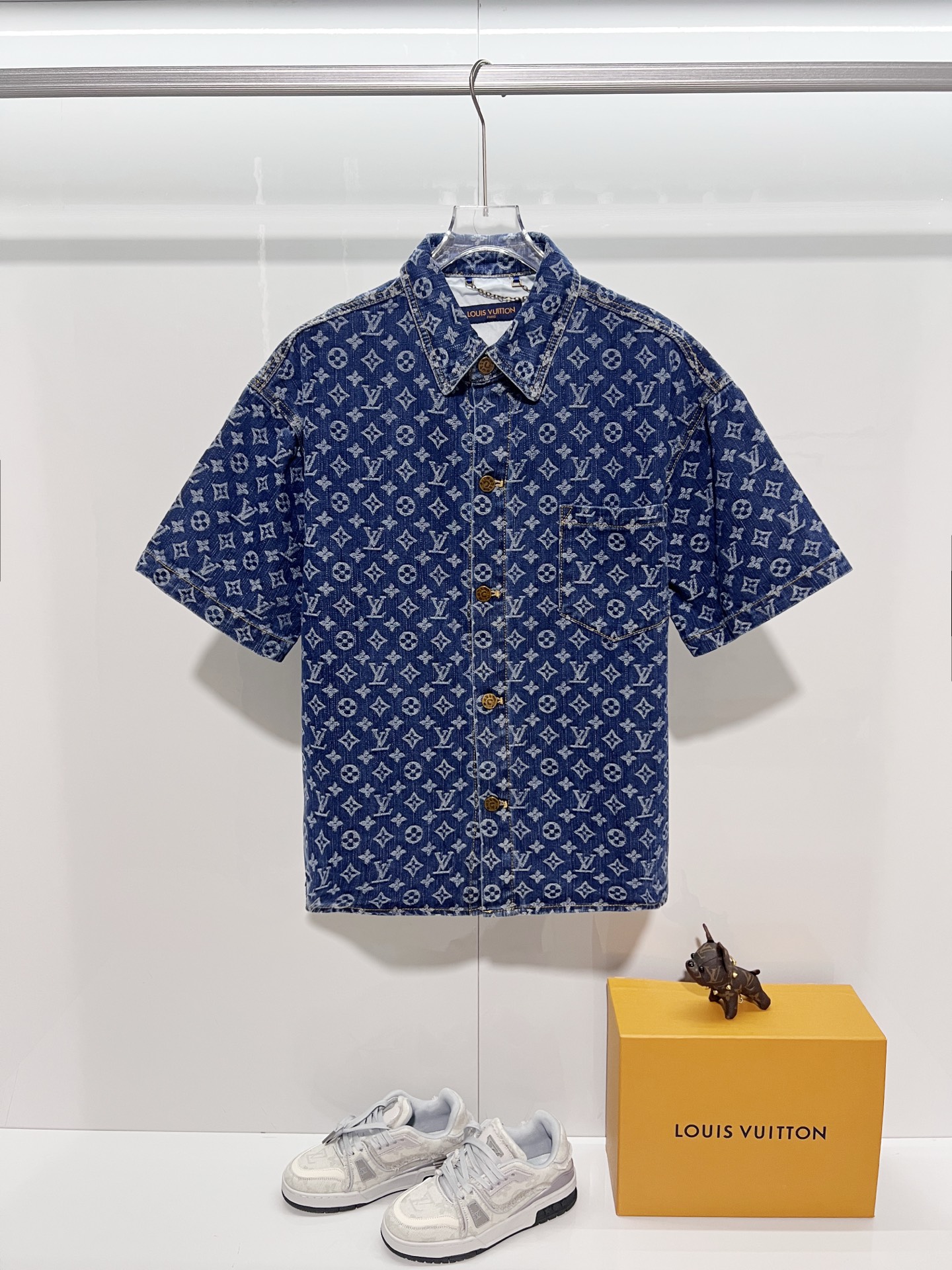 Louis Vuitton Louis Vuitton/路易威登 LV 驴家 全身提花四叶草字母logo 短袖牛仔衬衣