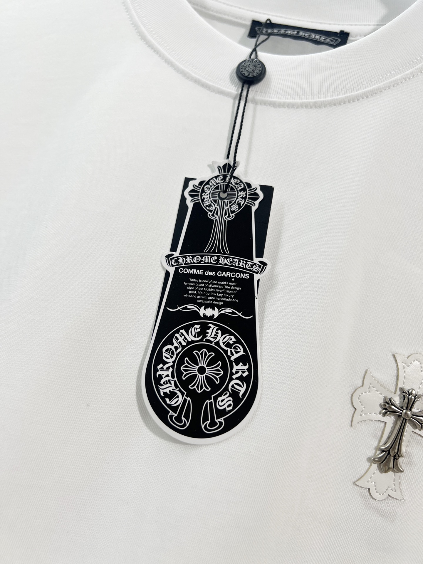 Chrome Hearts Chrome Hearts 克罗心 2026新款 拼皮+金属十字架logo 短袖t恤
