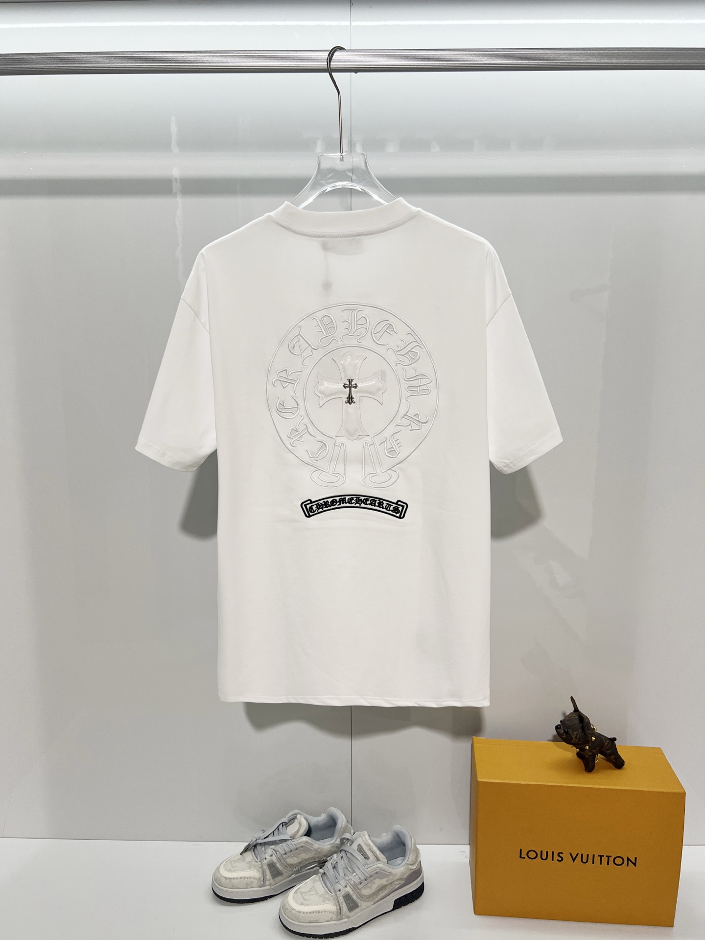 Chrome Hearts Chrome Hearts 克罗心 2026新款 拼皮+金属十字架logo 短袖t恤