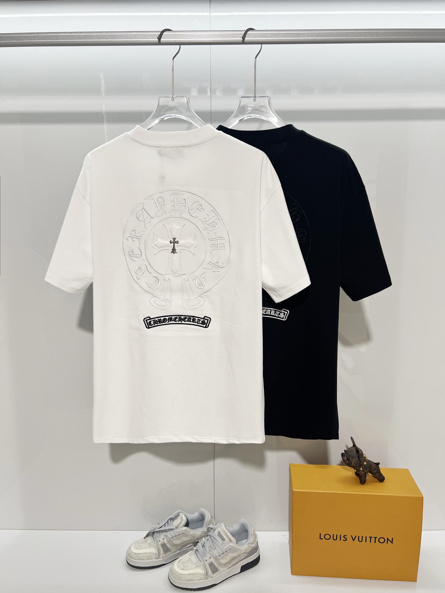 Chrome Hearts Chrome Hearts 克罗心 2026新款 拼皮+金属十字架logo 短袖t恤