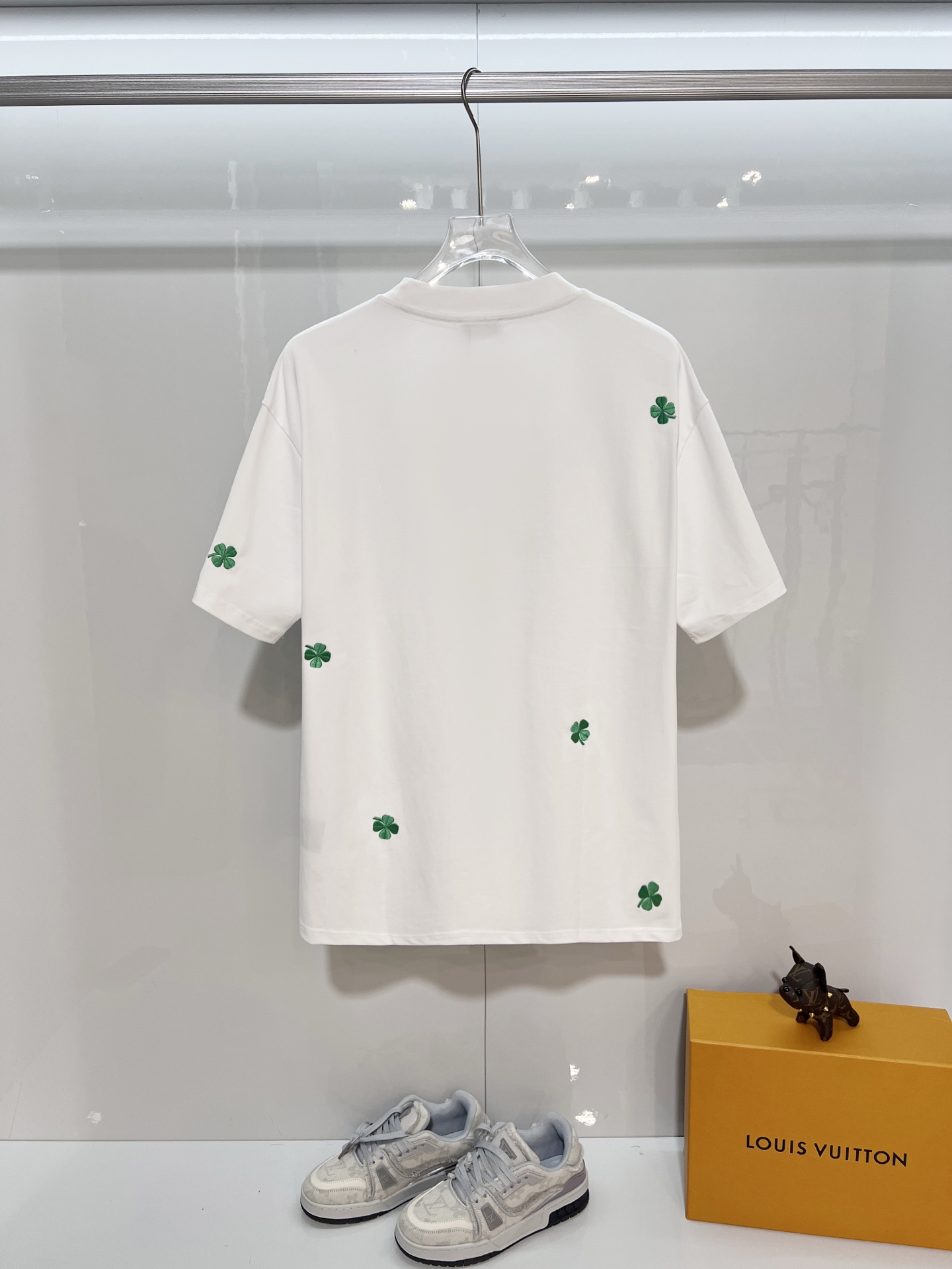 Dior DIOR 迪奥 2026新款 绿色刺绣四叶草字母logo 短袖t恤