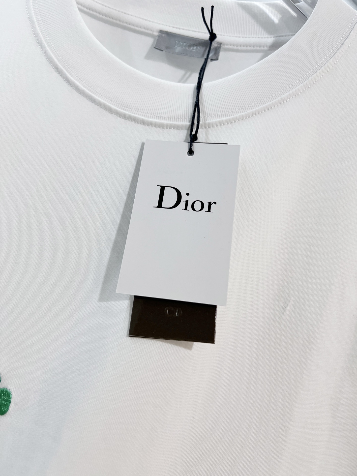 Dior DIOR 迪奥 2026新款 绿色刺绣四叶草字母logo 短袖t恤