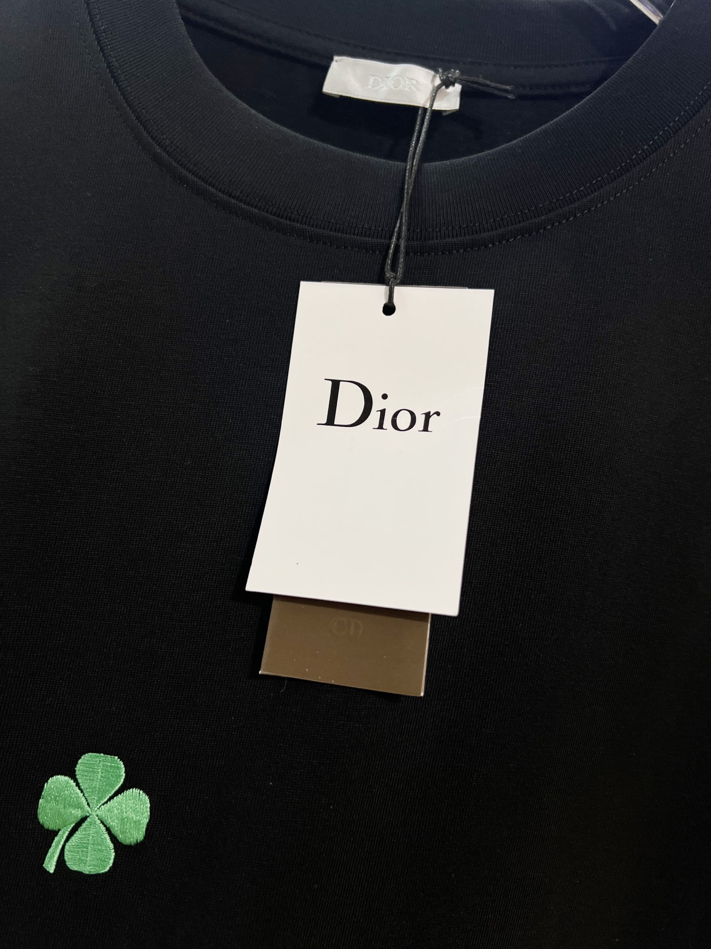 Dior DIOR 迪奥 2026新款 绿色刺绣四叶草字母logo 短袖t恤