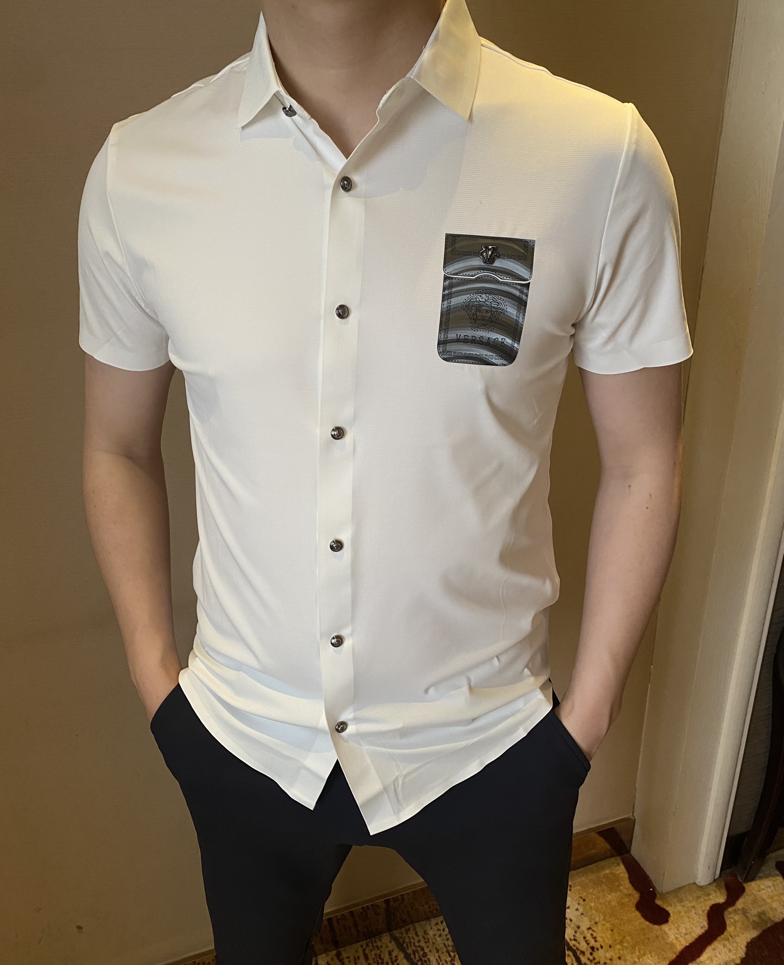 Versace Clothing Shirts & Blouses White Summer Collection Casual
