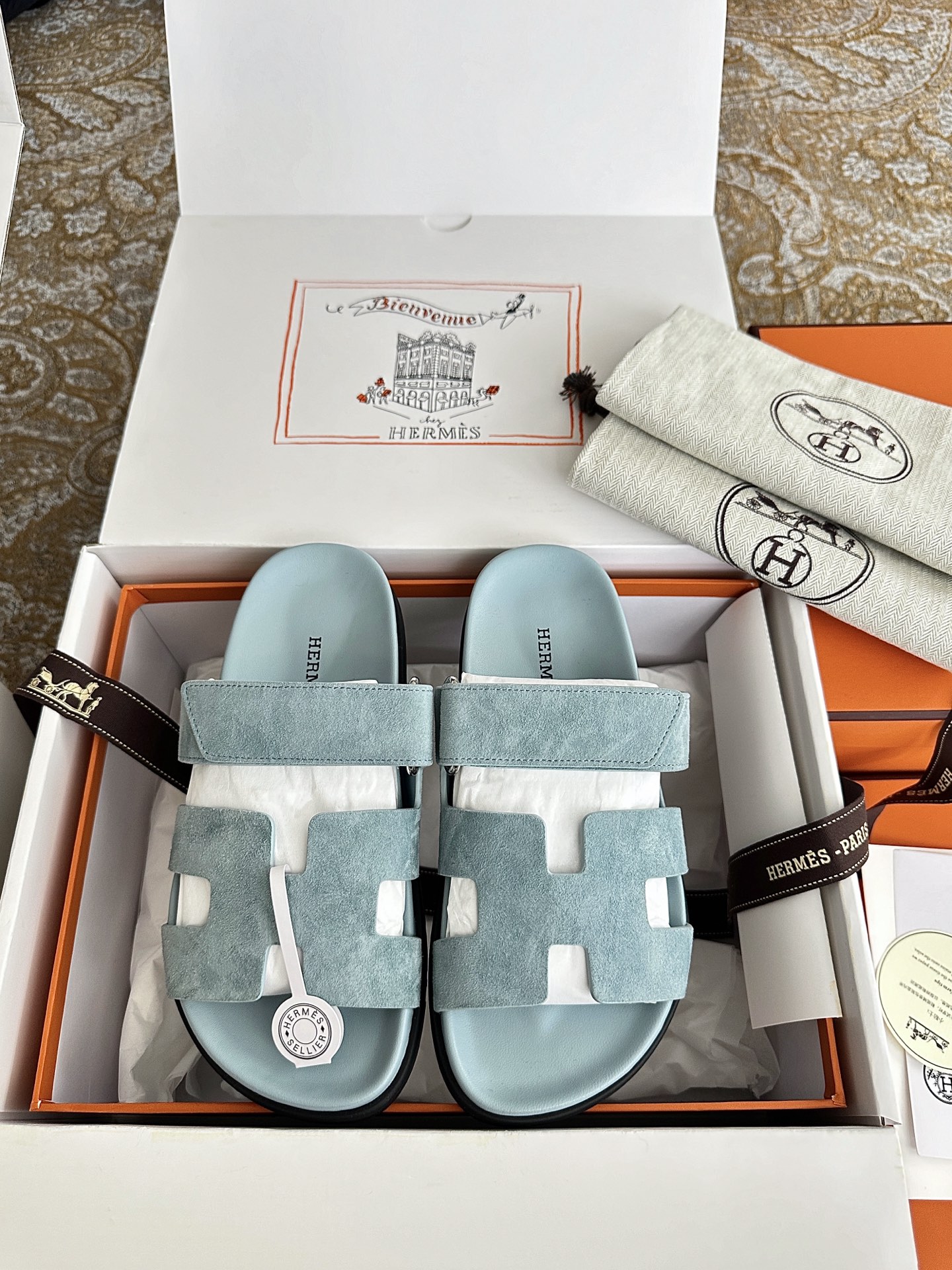 NO:413810,blue suede, slippers, chamois leather19860909蓝色麂皮,拖鞋,slippers,chamois leather,Women's Shoes