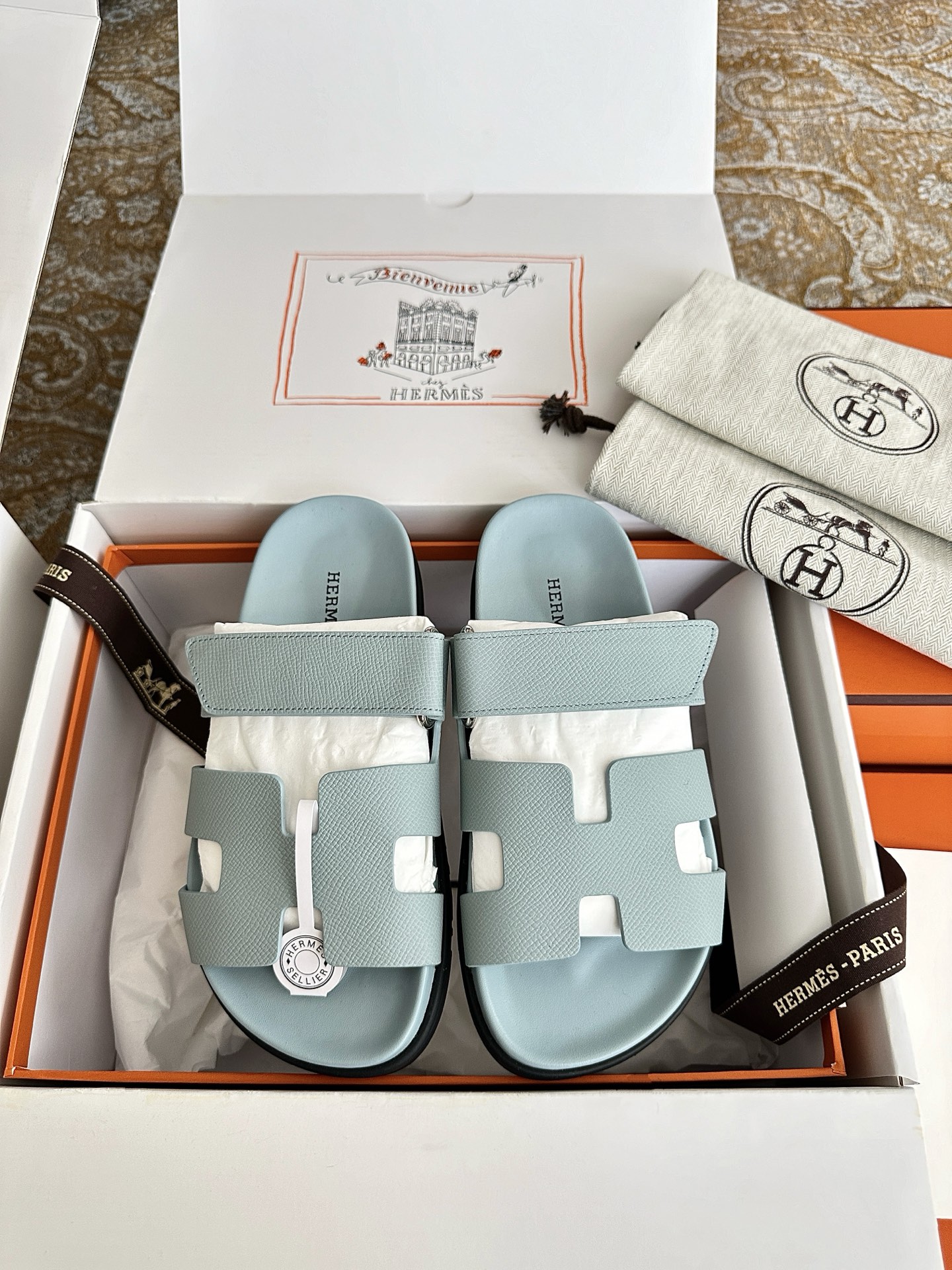 NO:413857,Blue palm-print leather, slippers, slippers19860909蓝色掌纹皮,拖鞋,slippers,Women's Shoes