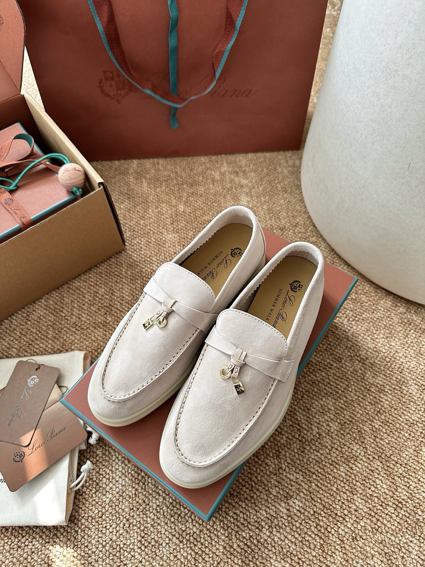 经典Summer Charms Walk极简白底鞋｜原版购入代购级别男士+10 飞机盒+10-沙色材质与