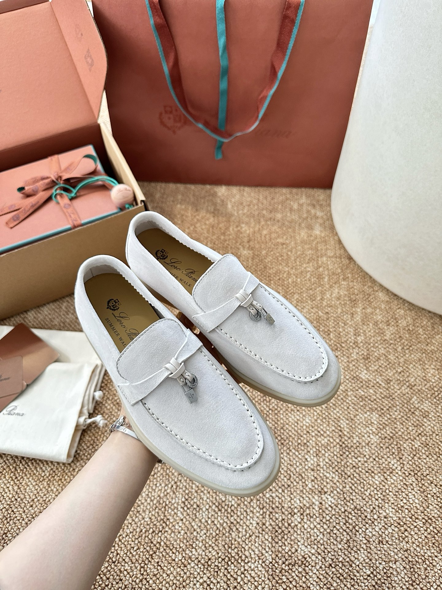 经典Summer Charms Walk极简白底鞋｜原版购入代购级别男士+10 飞机盒+10-沙色材质与