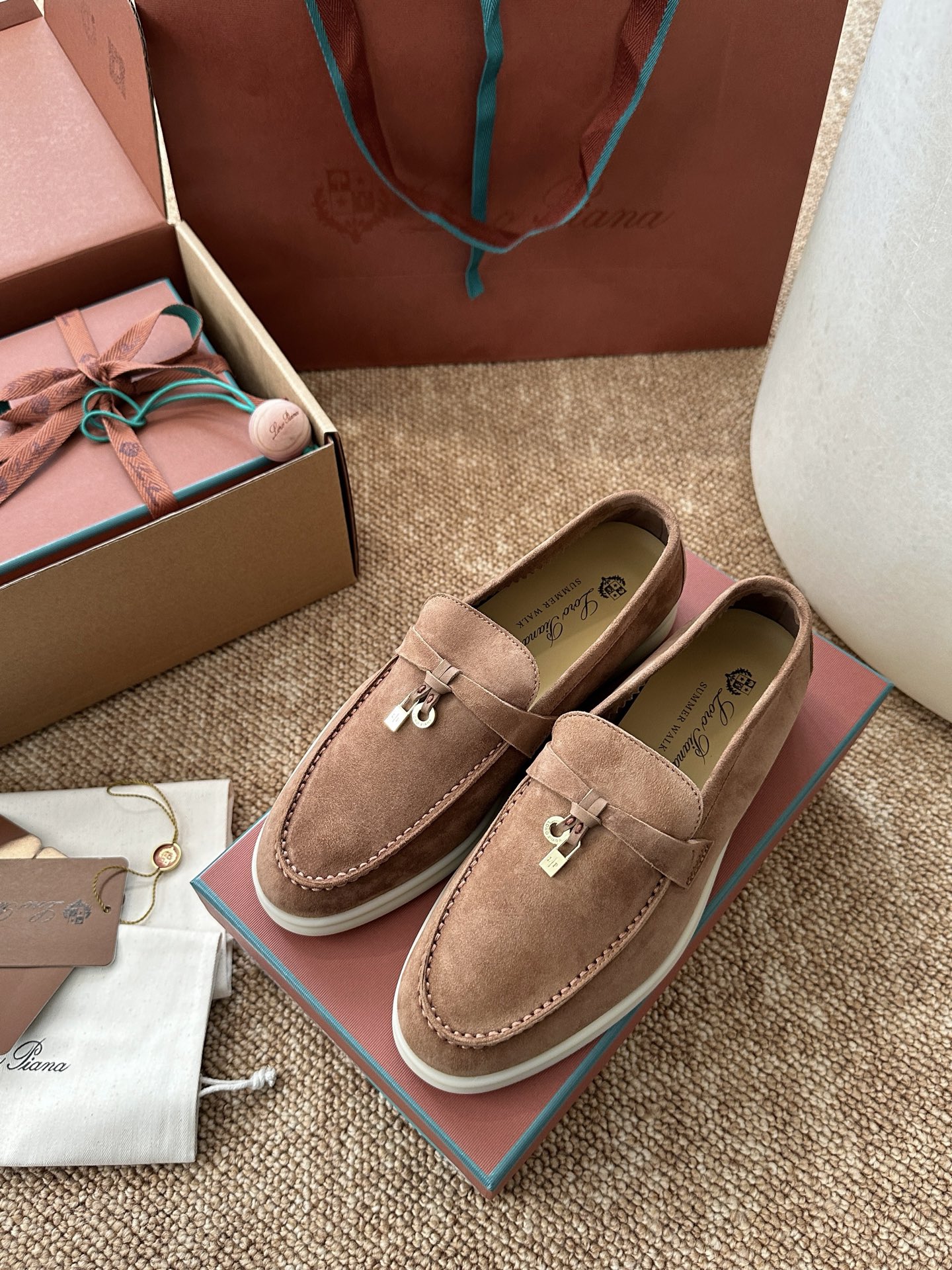 经典Summer Charms Walk极简白底鞋｜原版购入代购级别男士+10 飞机盒+10-沙色材质与