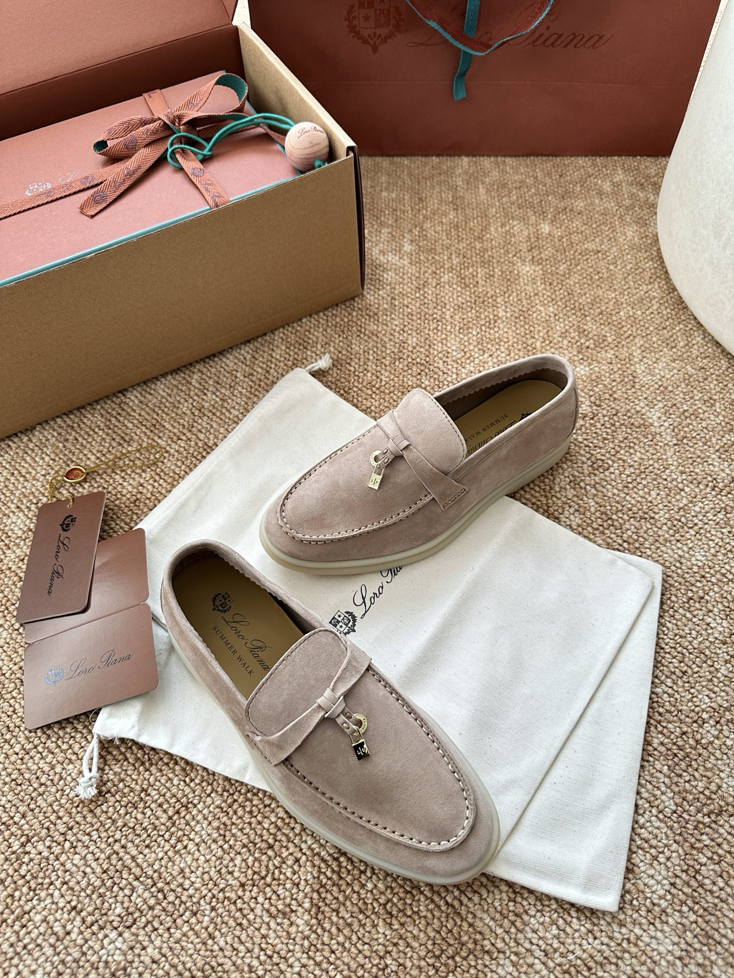 经典Summer Charms Walk极简白底鞋｜原版购入代购级别男士+10 飞机盒+10-沙色材质与