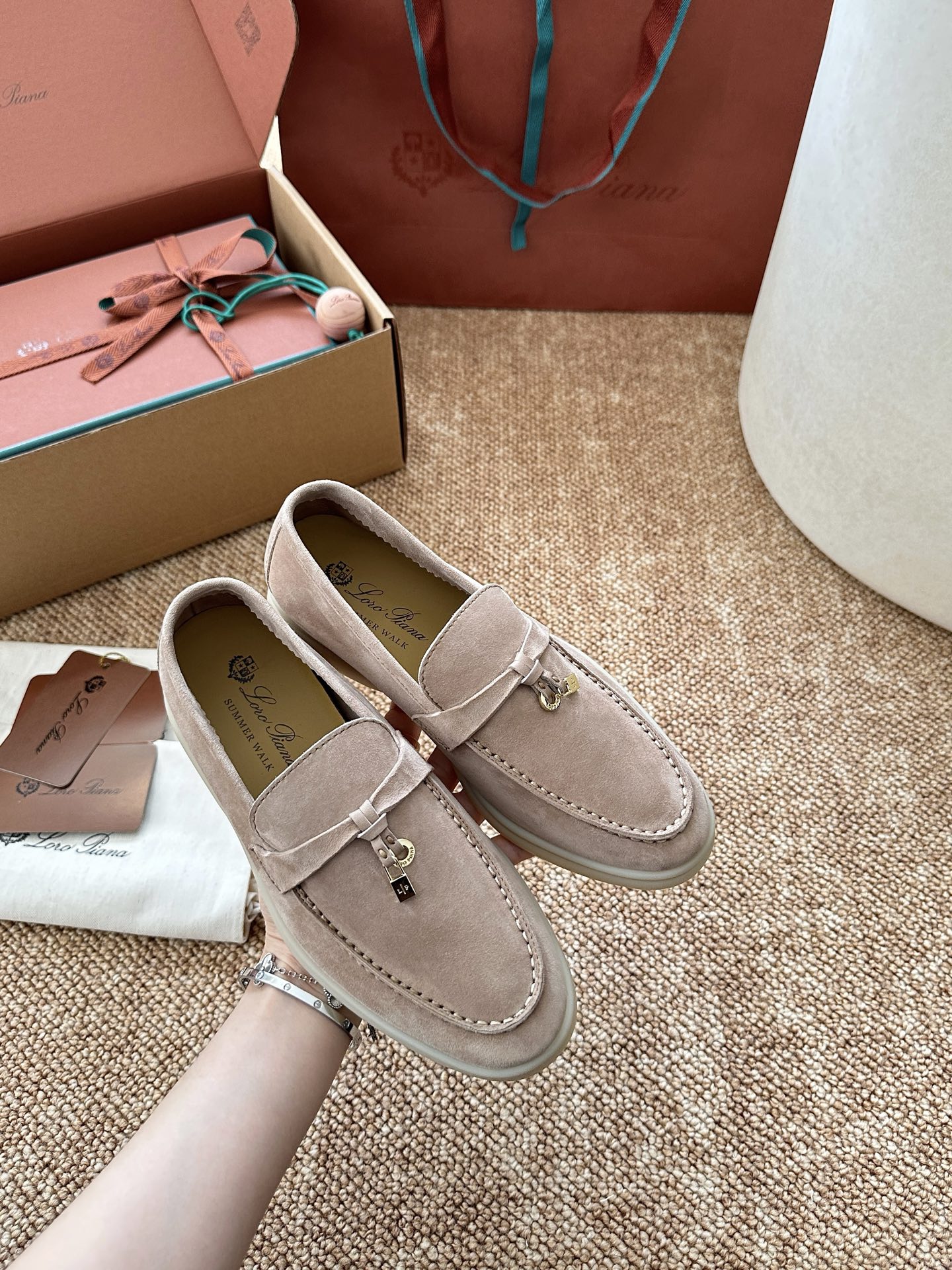 经典Summer Charms Walk极简白底鞋｜原版购入代购级别男士+10 飞机盒+10-沙色材质与