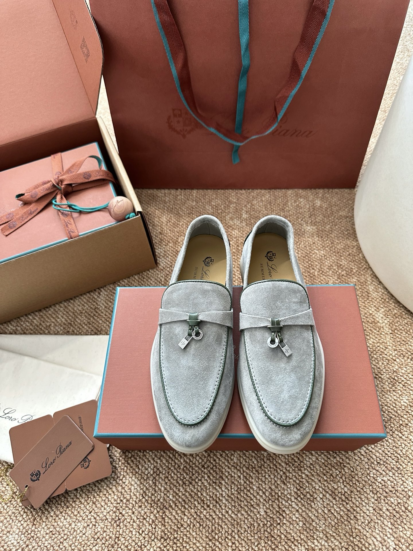 NO:694024,Gray green, loafers and half slippers, loafers19860909灰绿色,乐福鞋半拖,loafers,Women's Shoes