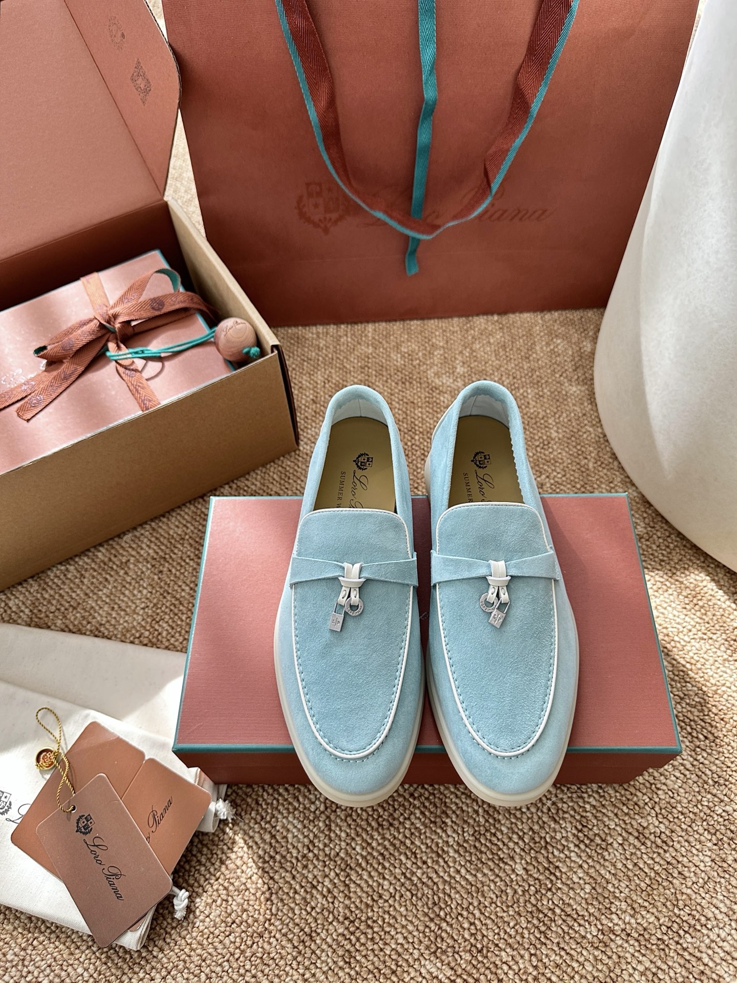 NO:694055,Light cyan, loafers and half slippers, loafers19860909淡青色,乐福鞋半拖,loafers,Women's Shoes