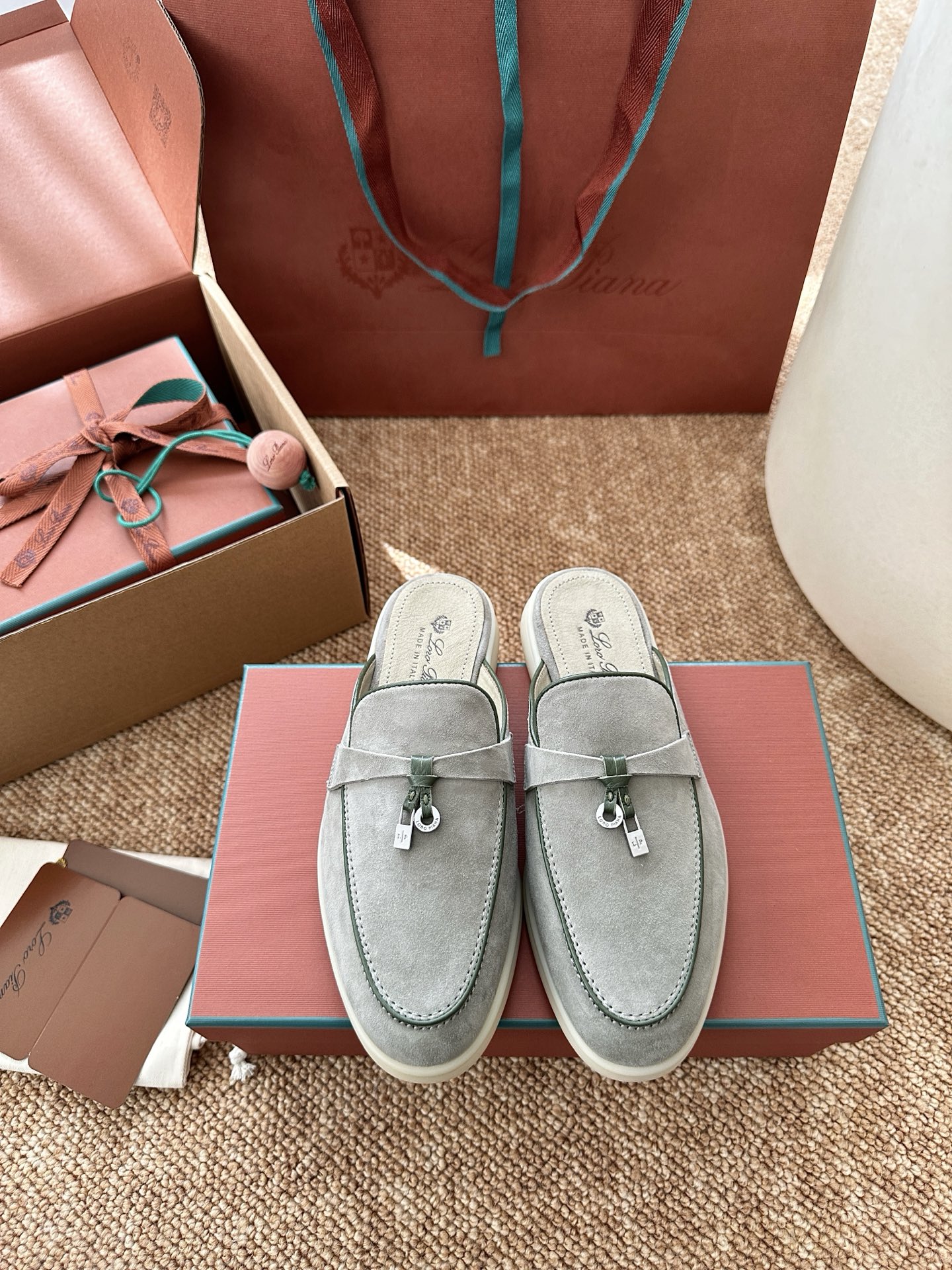 NO:693897,Gray green, loafers and half slippers, loafers19860909灰绿色,乐福鞋半拖,loafers,Women's Shoes