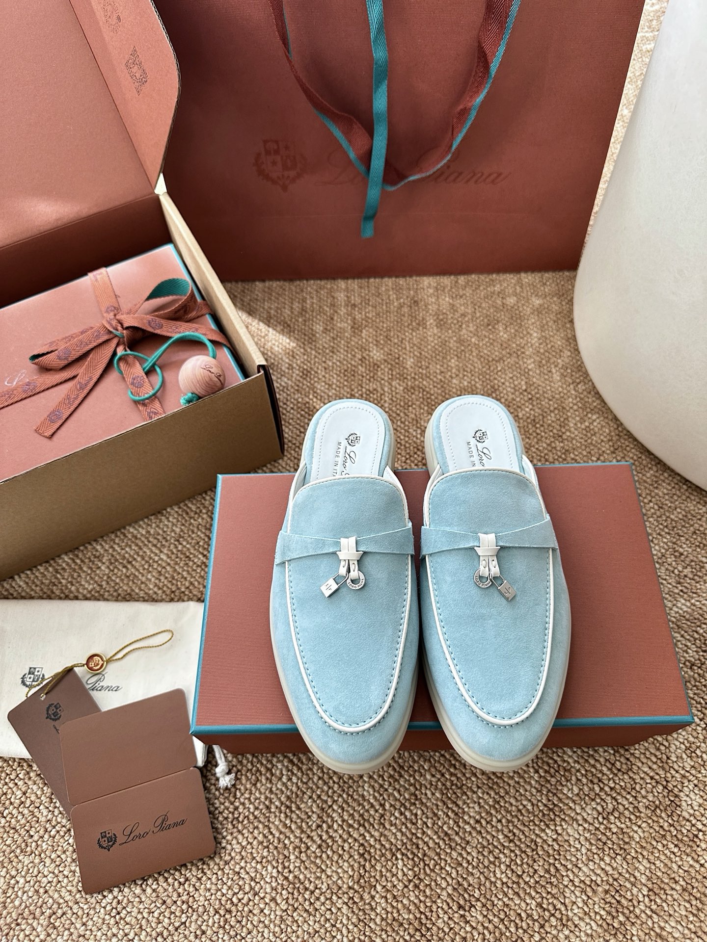 NO:693906,Light cyan, loafers and half slippers, loafers19860909淡青色,乐福鞋半拖,loafers,Women's Shoes