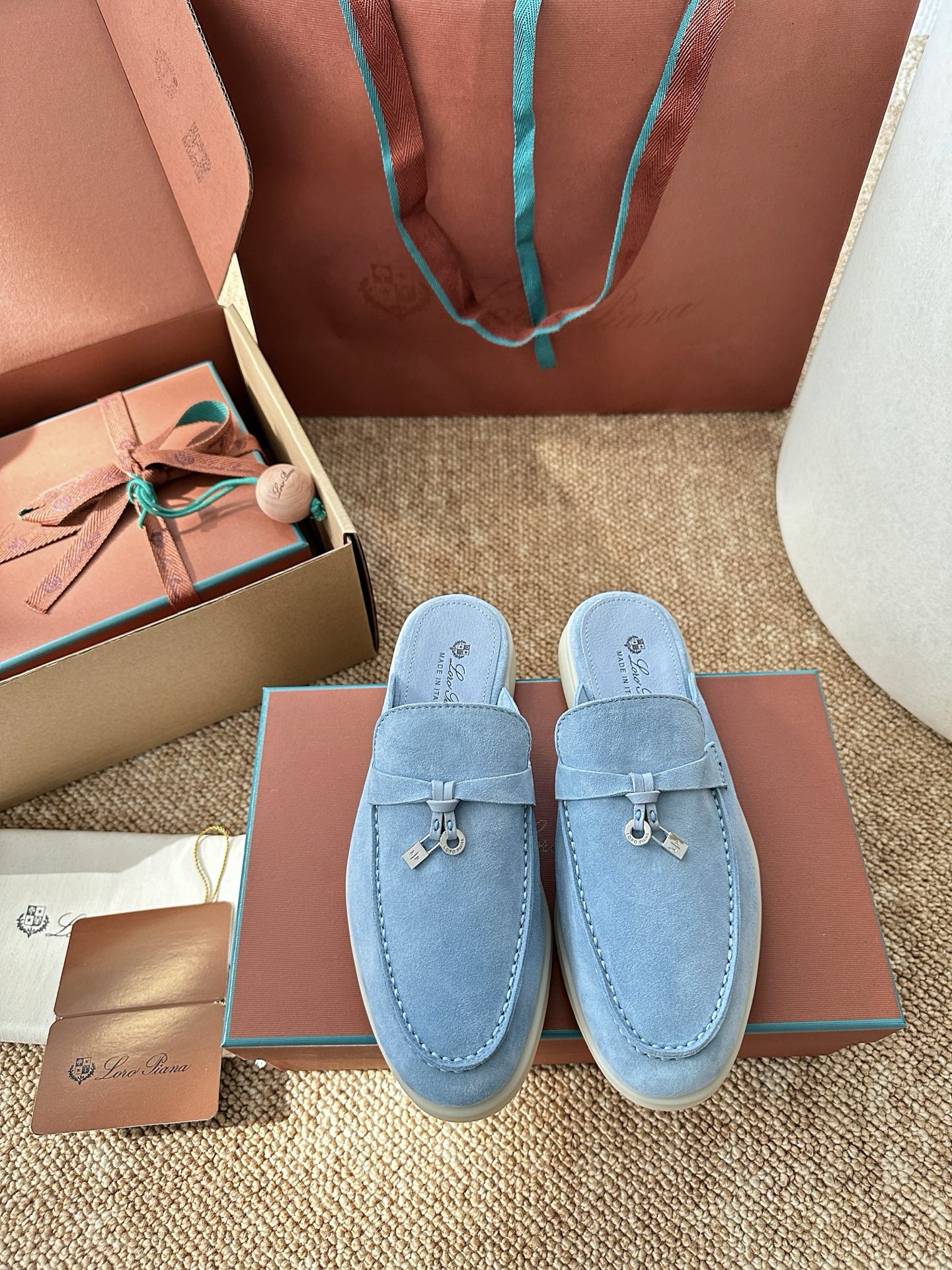 NO:693944,light blue, loafers and half slippers, loafers19860909浅蓝色,乐福鞋半拖,loafers,Women's Shoes