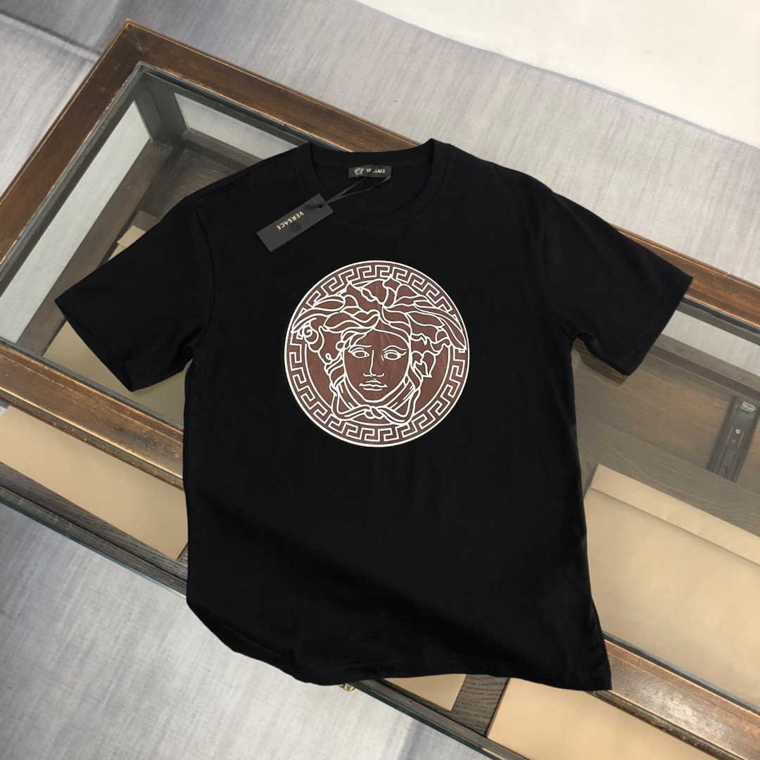 @P85💥 Versace nueva camiseta de manga corta de cuello redondo de verano. Tela de algodón pesado de alta gama de 270 gr…