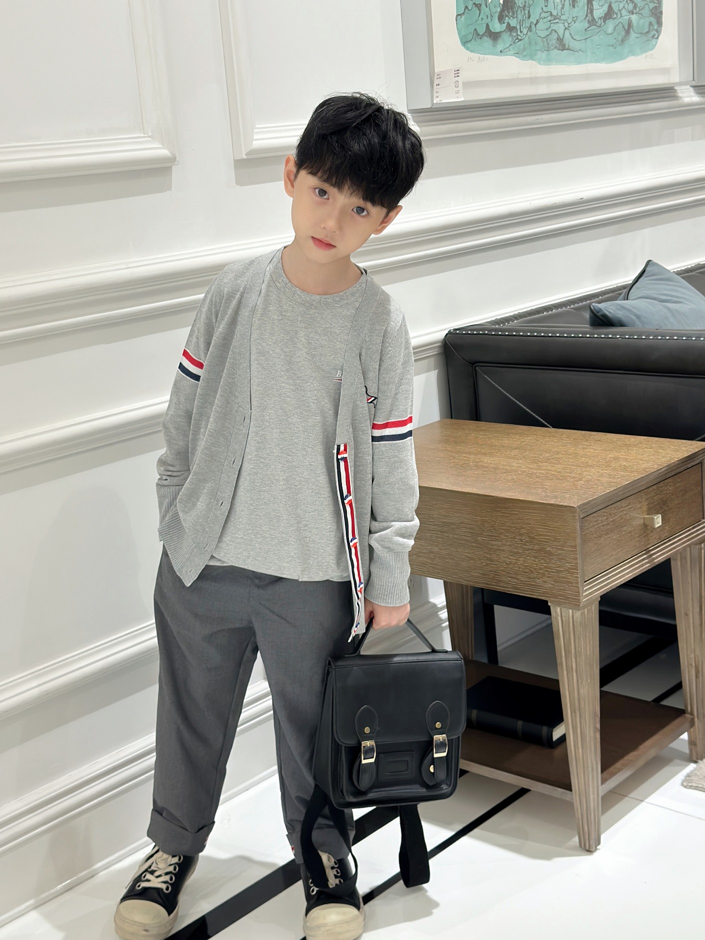 Cárdigan TB, pantalones largos, camisa de manga larga interior, envío inmediato, nuevo TB, cárdigan con bordado de perr…